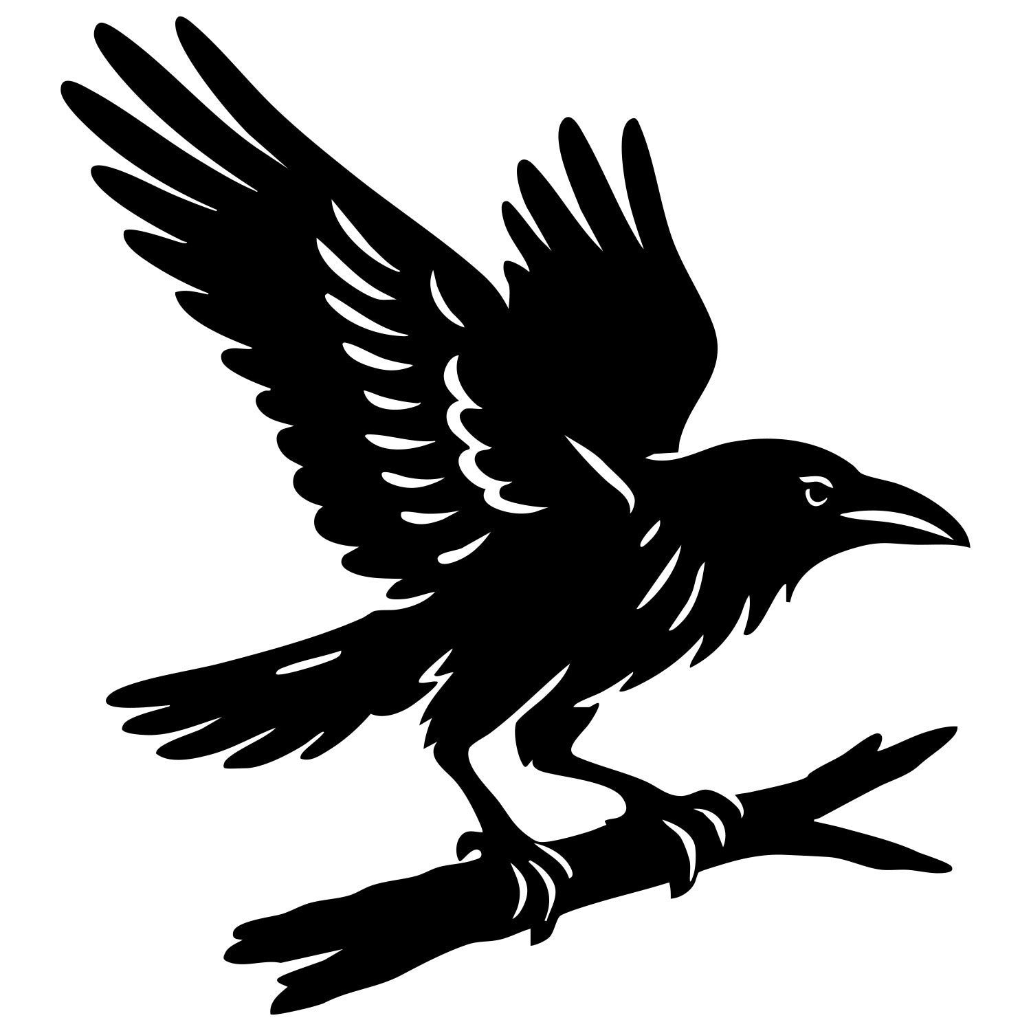 Common Raven DXF File – CNC Cutting Design | ABCROW119
