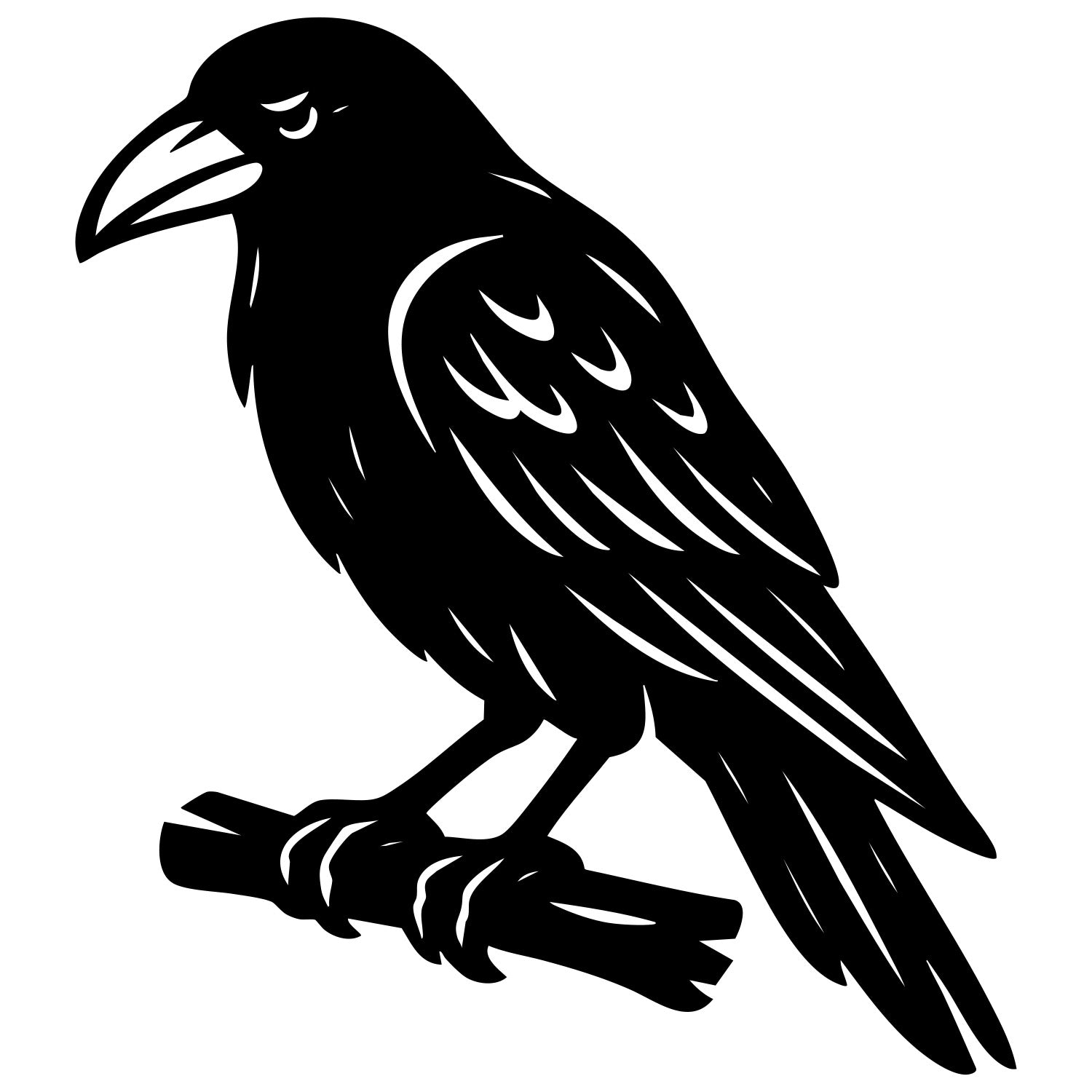 Common Raven DXF File – CNC Cutting Design | ABCROW37