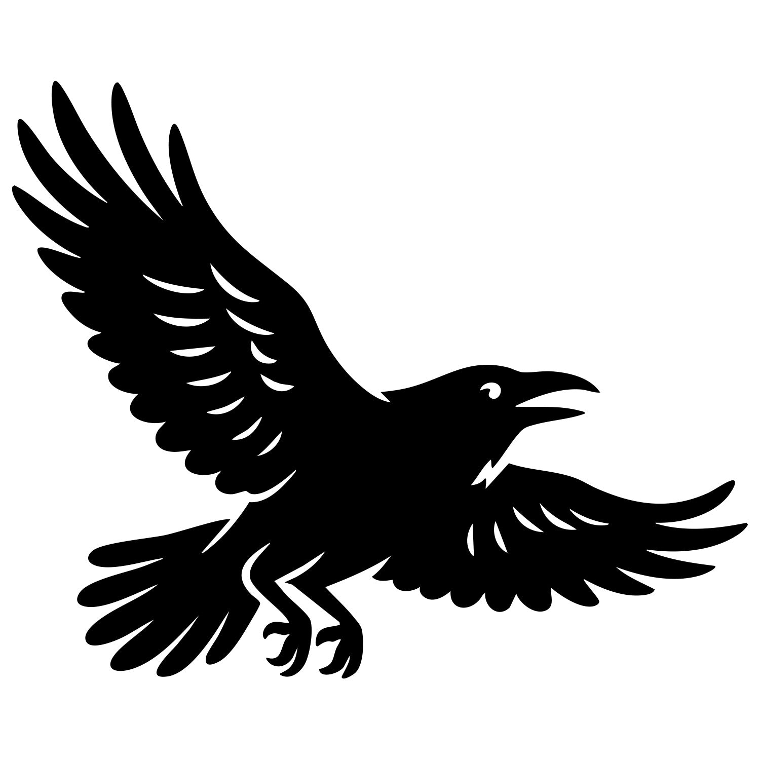Common Raven DXF File – CNC Cutting Design | ABCROW38