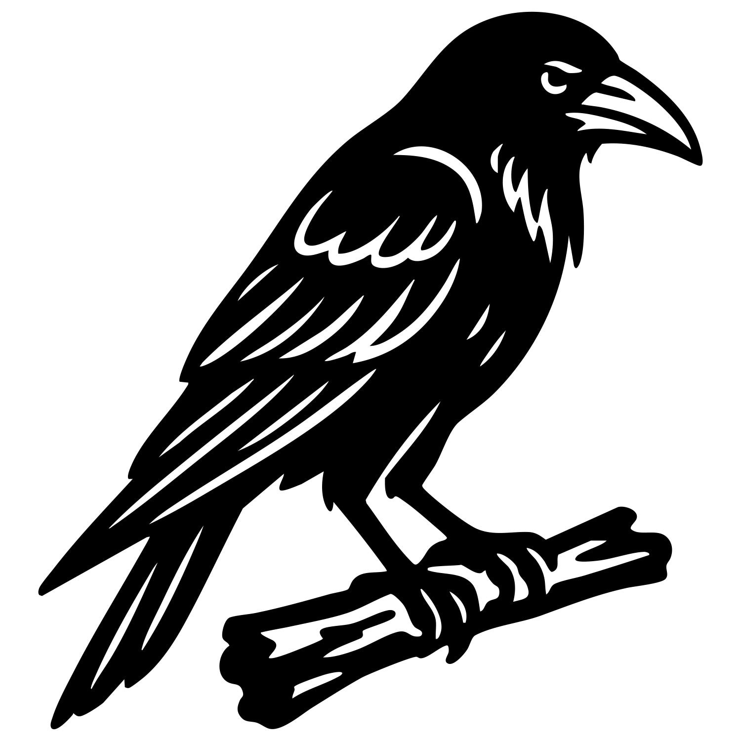 Common Raven DXF File – CNC Cutting Design | ABCROW39