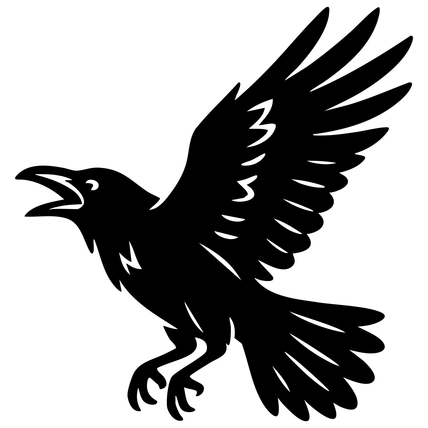 Common Raven DXF File – CNC Cutting Design | ABCROW40