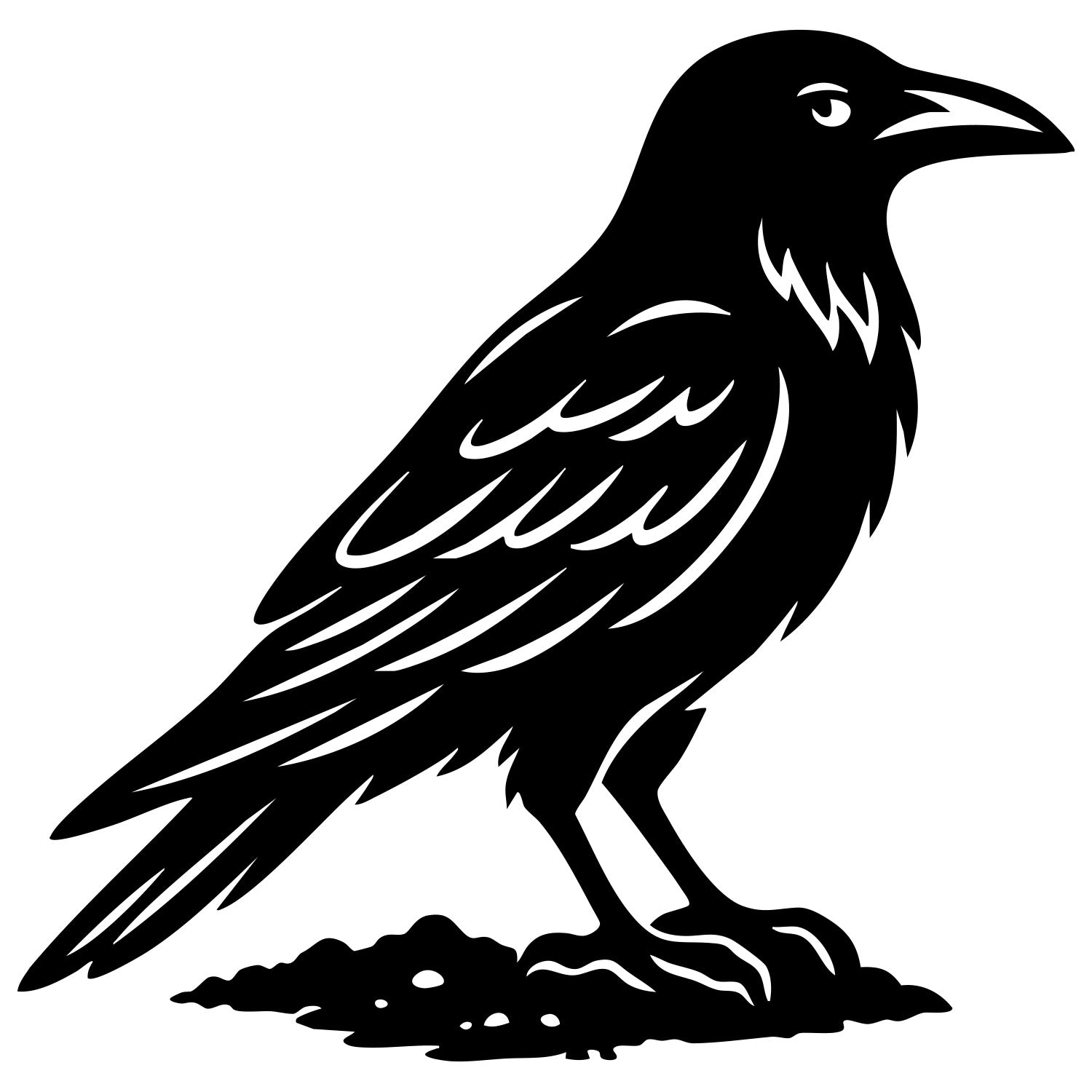 Common Raven DXF File – CNC Cutting Design | ABCROW41