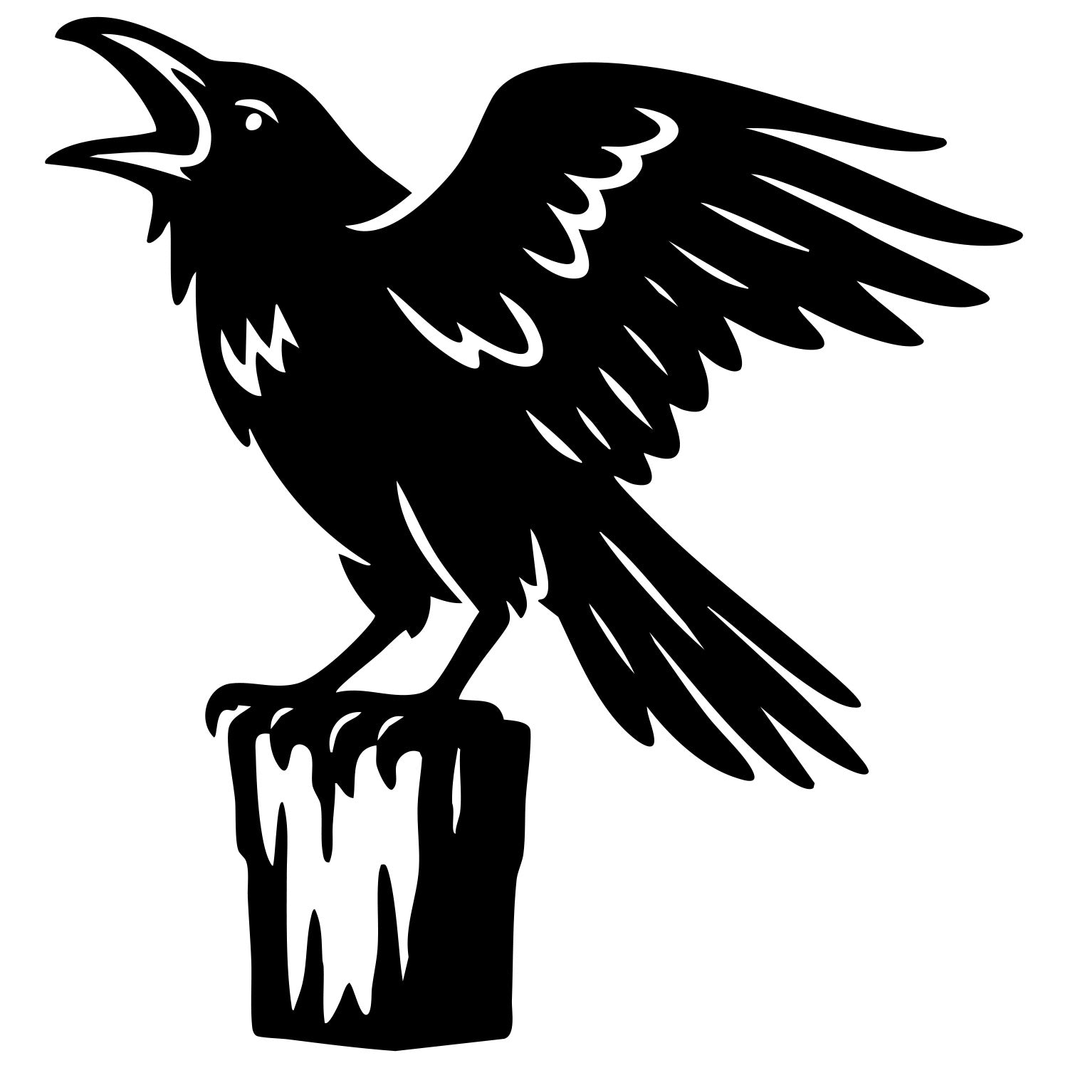 Common Raven DXF File – CNC Cutting Design | ABCROW42