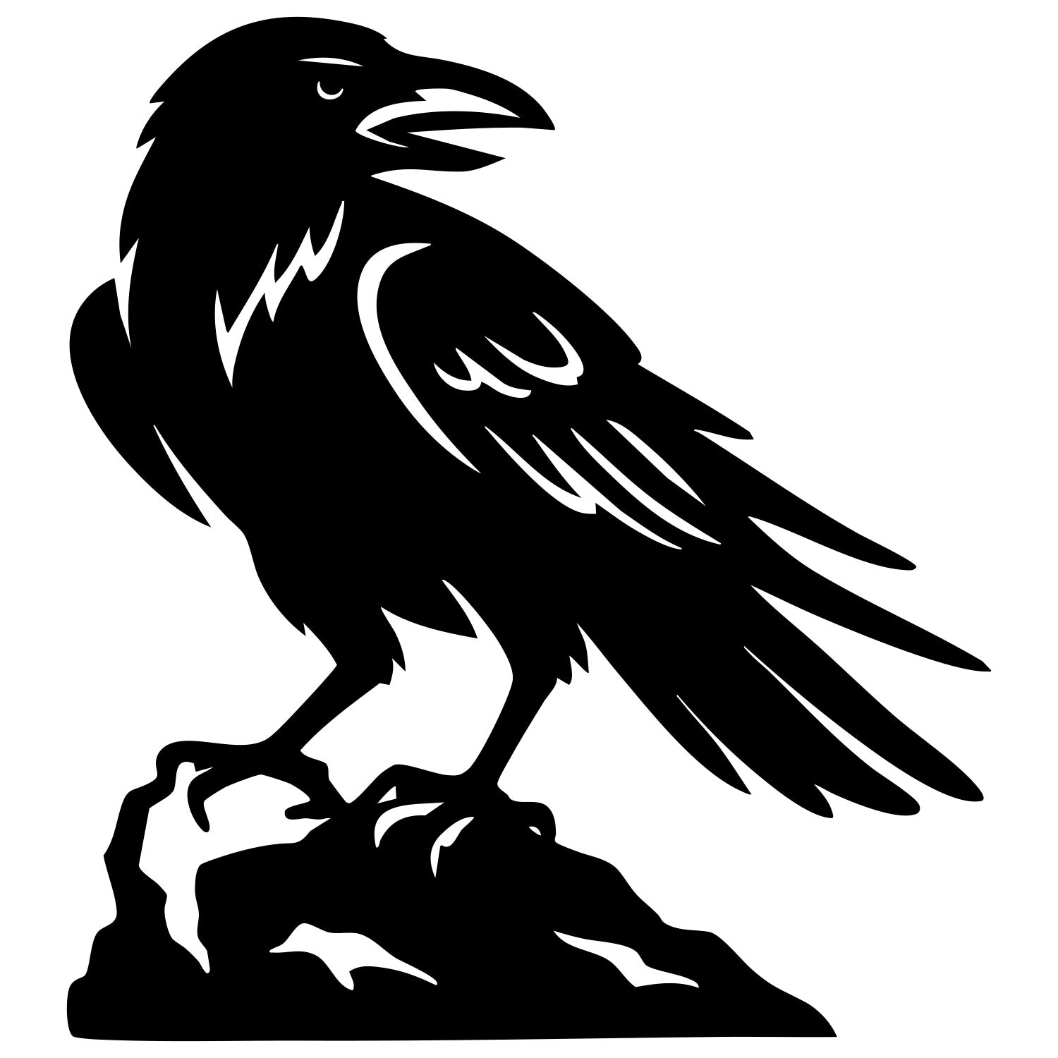 Common Raven DXF File – CNC Cutting Design | ABCROW43