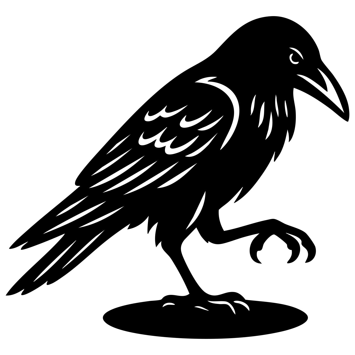 Common Raven DXF File – CNC Cutting Design | ABCROW47