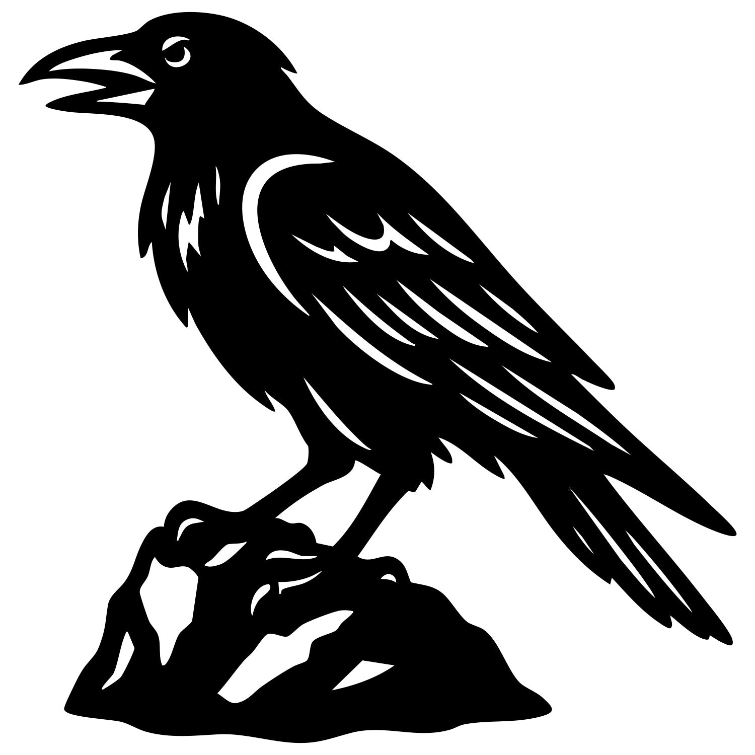Common Raven DXF File – CNC Cutting Design | ABCROW48