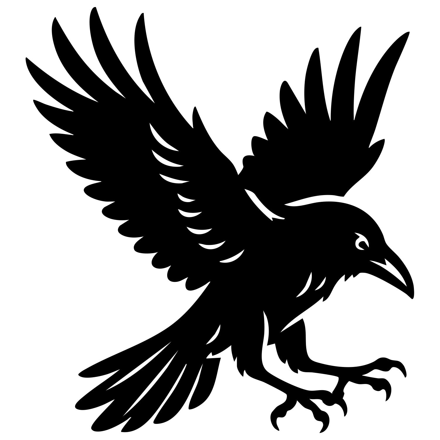 Common Raven DXF File – CNC Cutting Design | ABCROW50