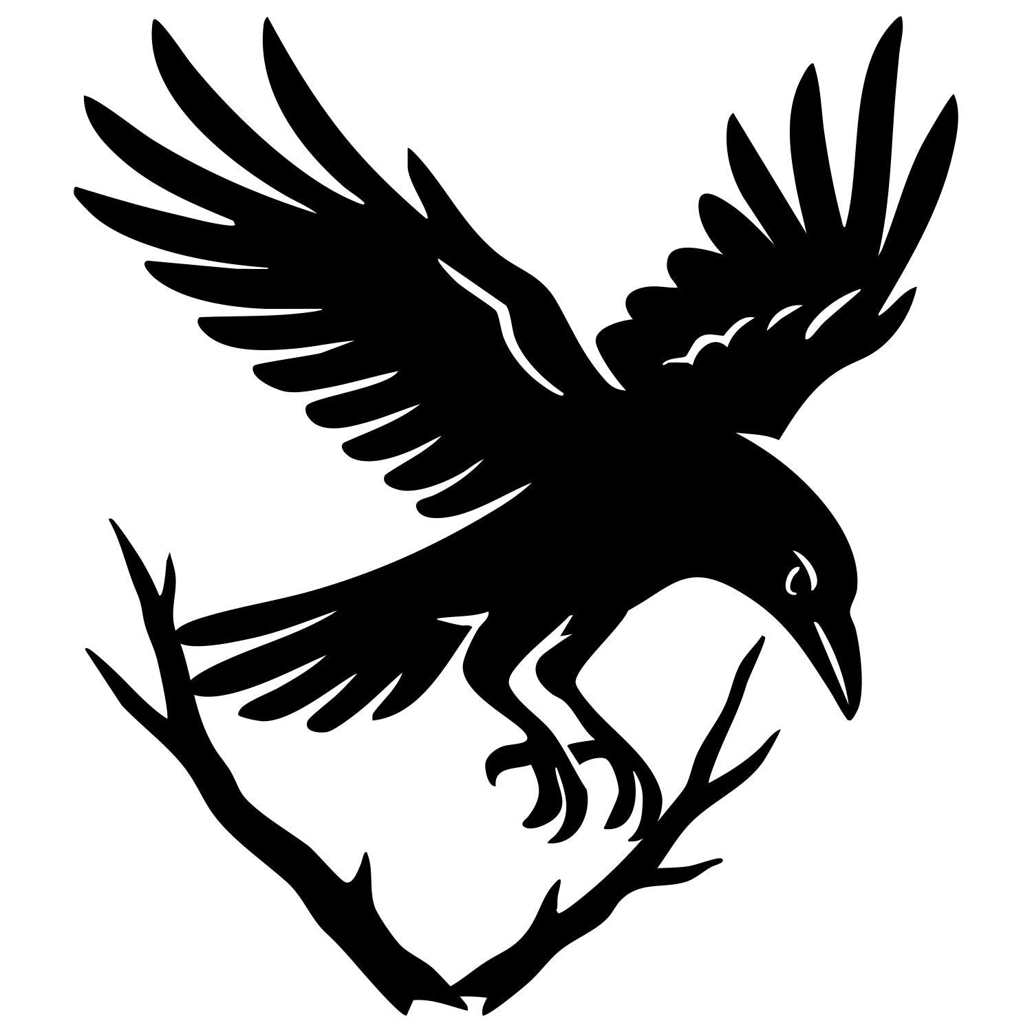 Common Raven DXF File – CNC Cutting Design | ABCROW52