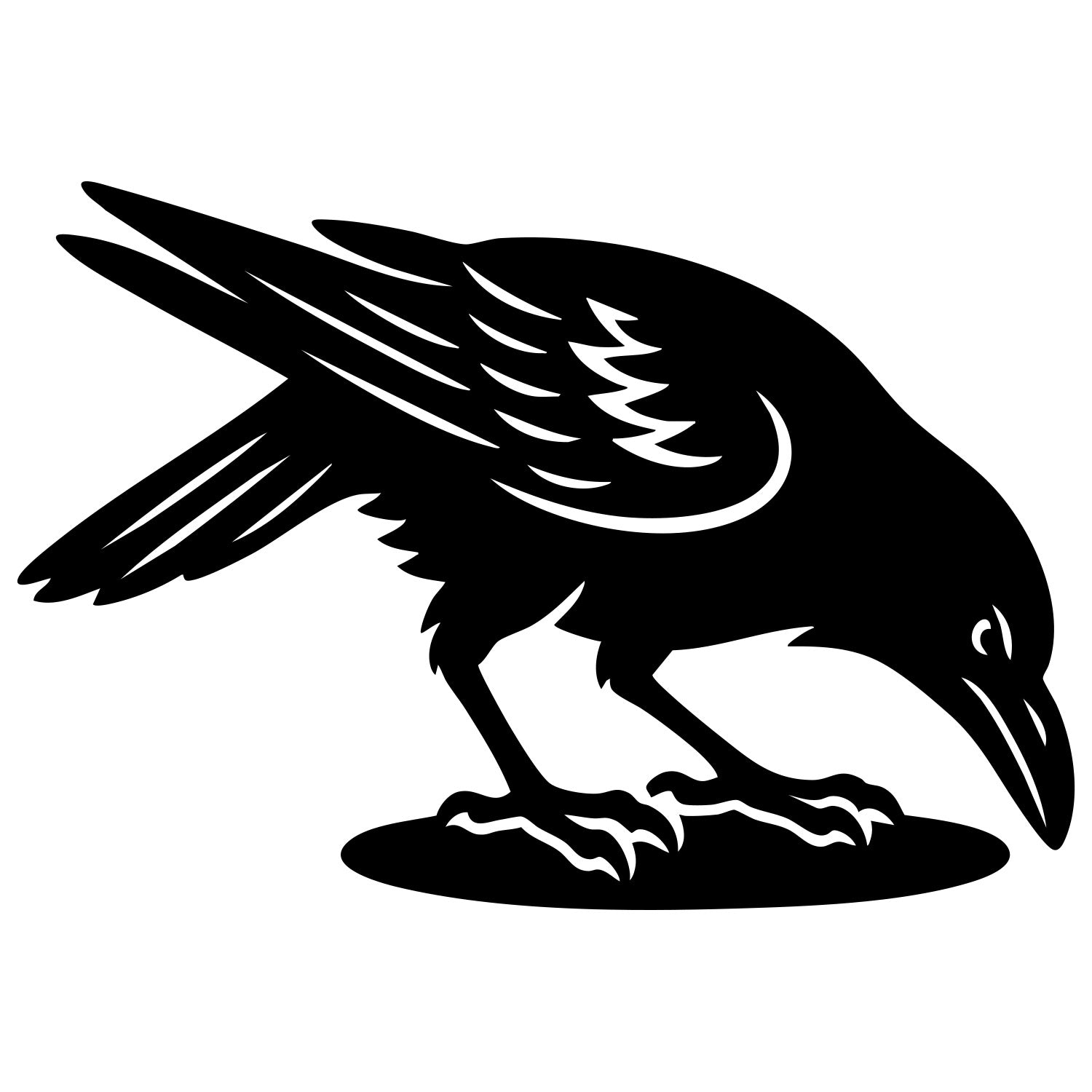 Common Raven DXF File – CNC Cutting Design | ABCROW55