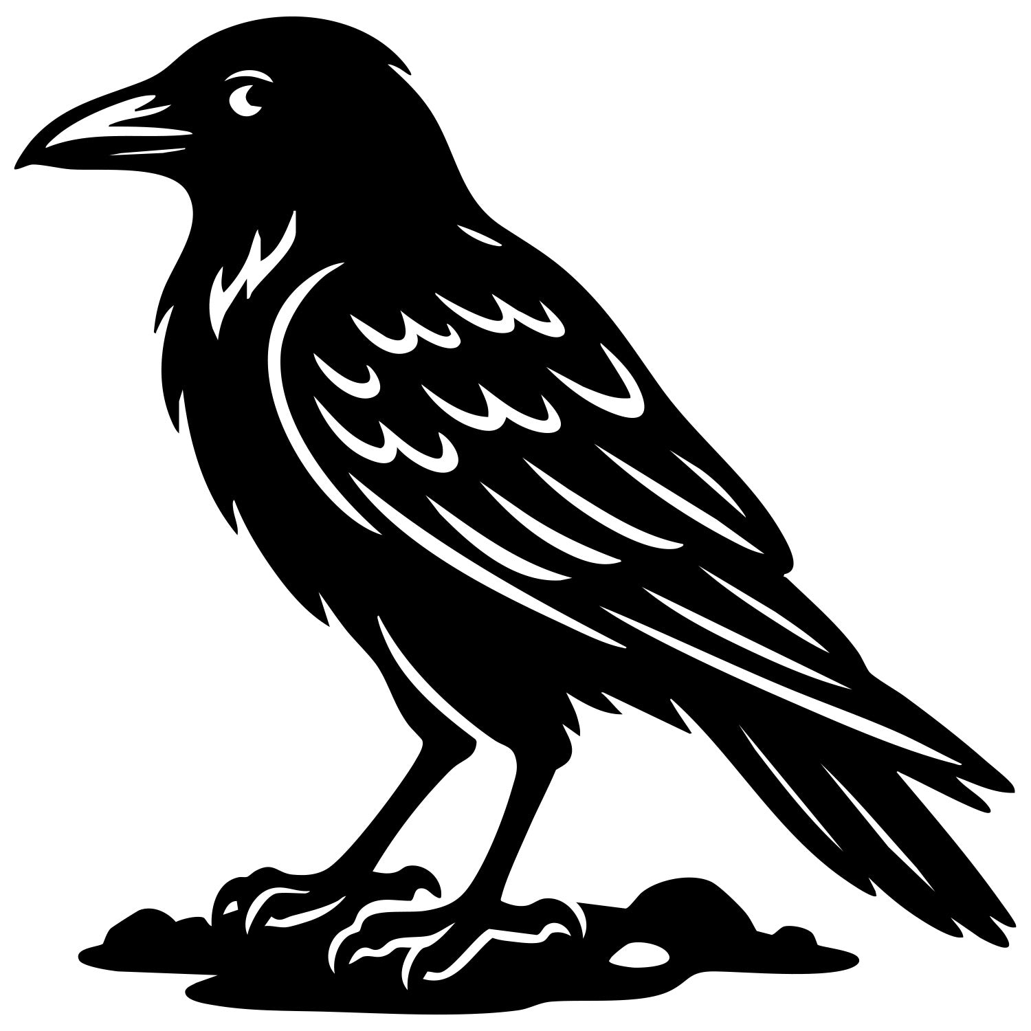 Common Raven DXF File – CNC Cutting Design | ABCROW61