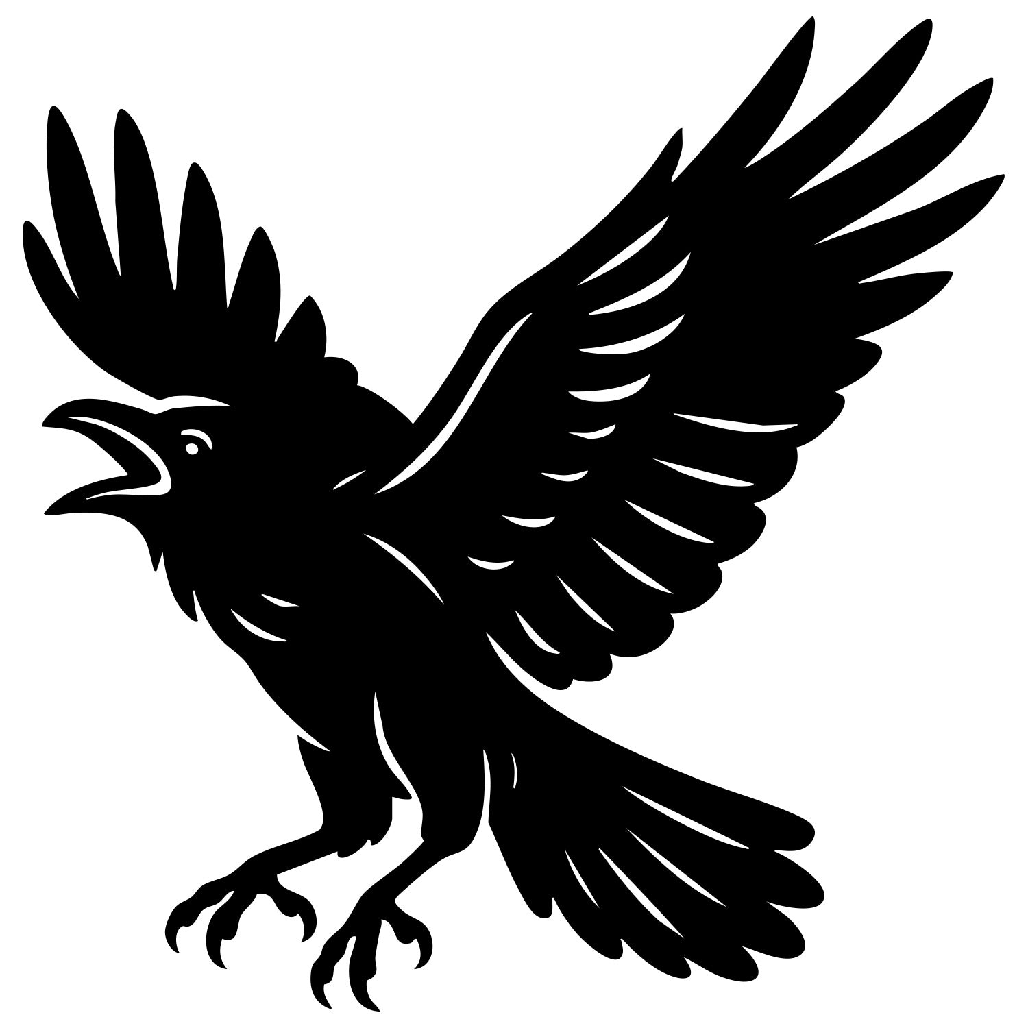 Common Raven DXF File – CNC Cutting Design | ABCROW63