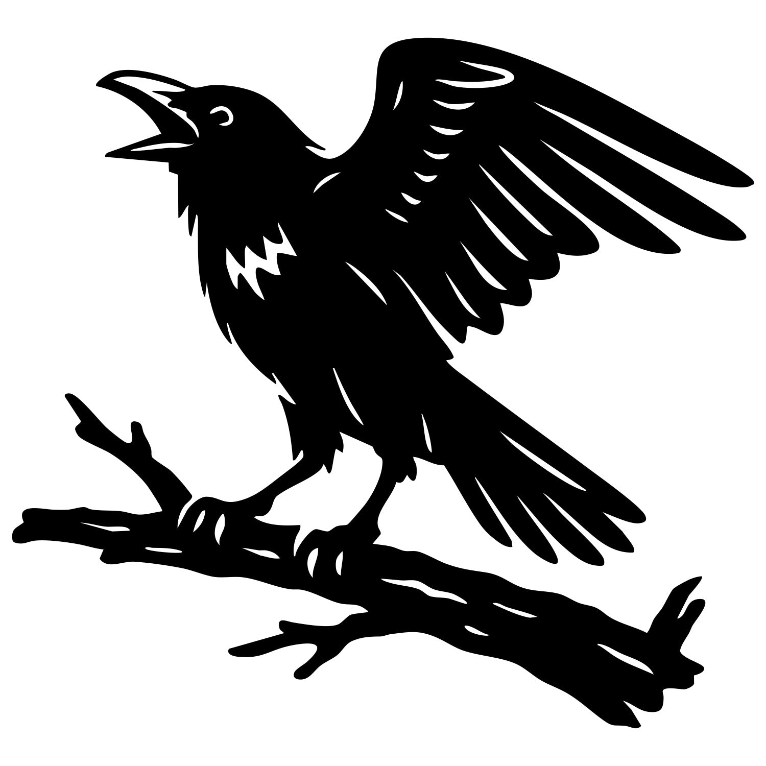 Common Raven DXF File – CNC Cutting Design | ABCROW66