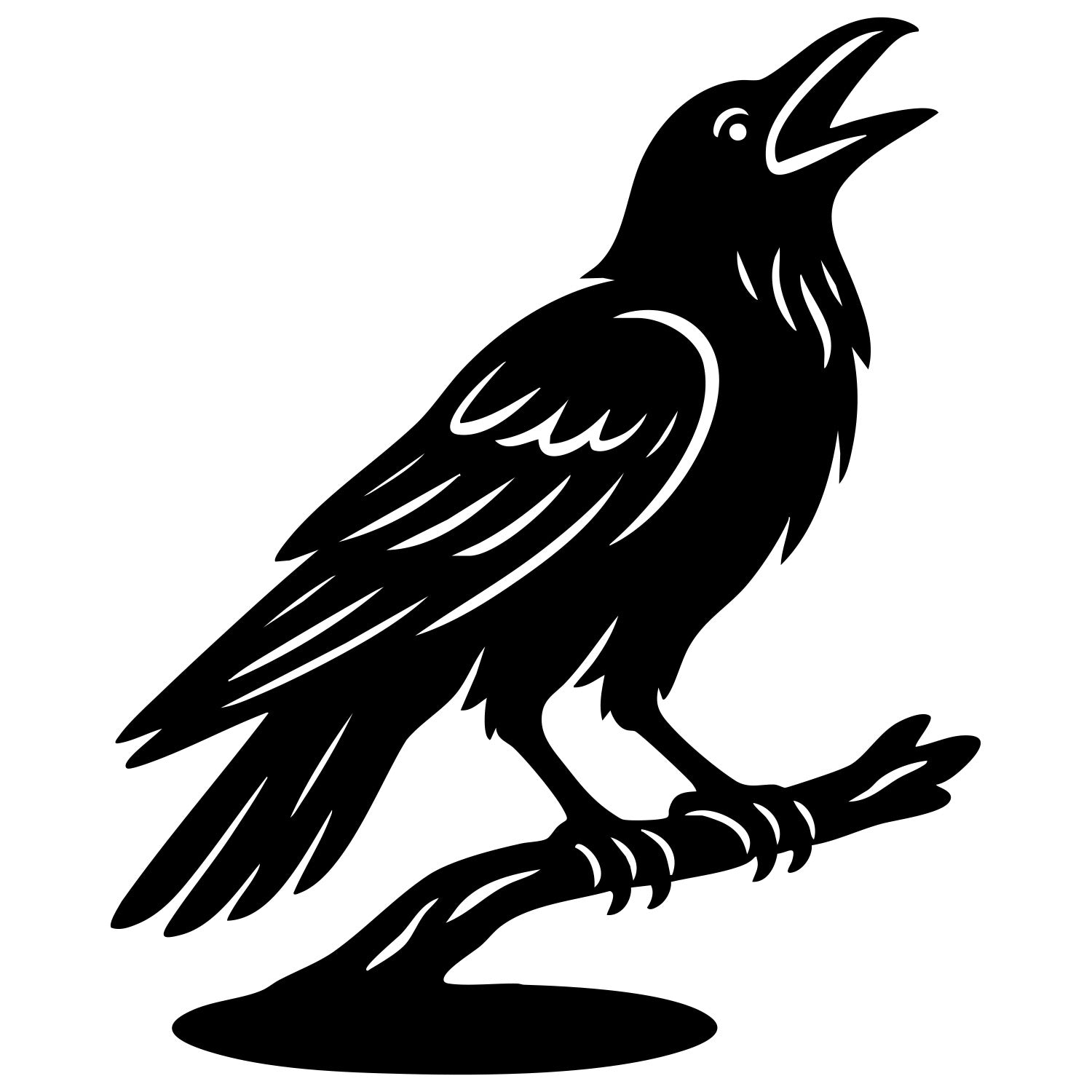 Common Raven DXF File – CNC Cutting Design | ABCROW67