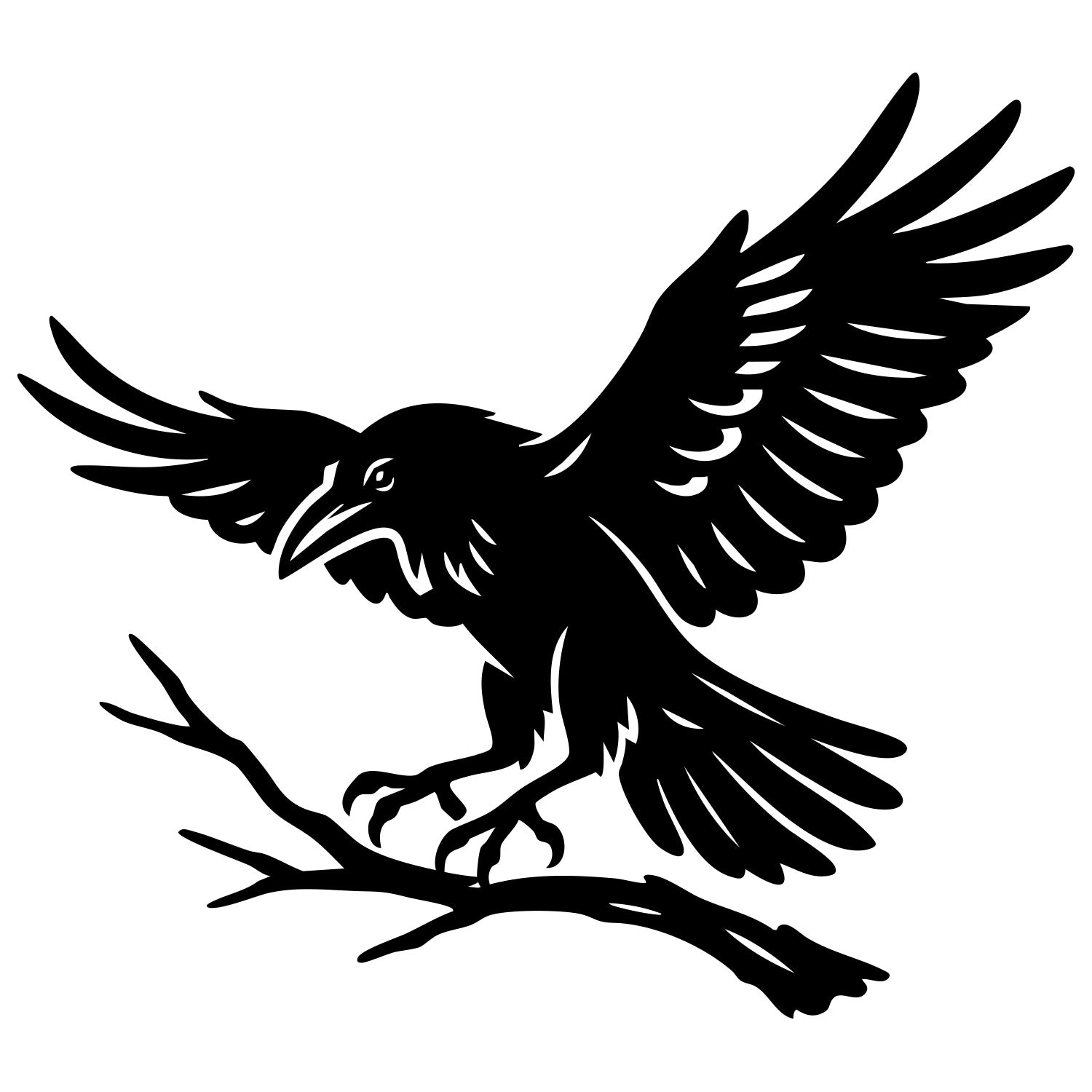 Common Raven DXF File – CNC Cutting Design | ABCROW68