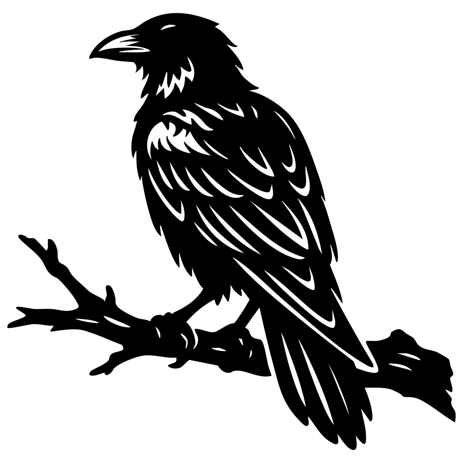 Common Raven DXF File – CNC Cutting Design | ABCROW69