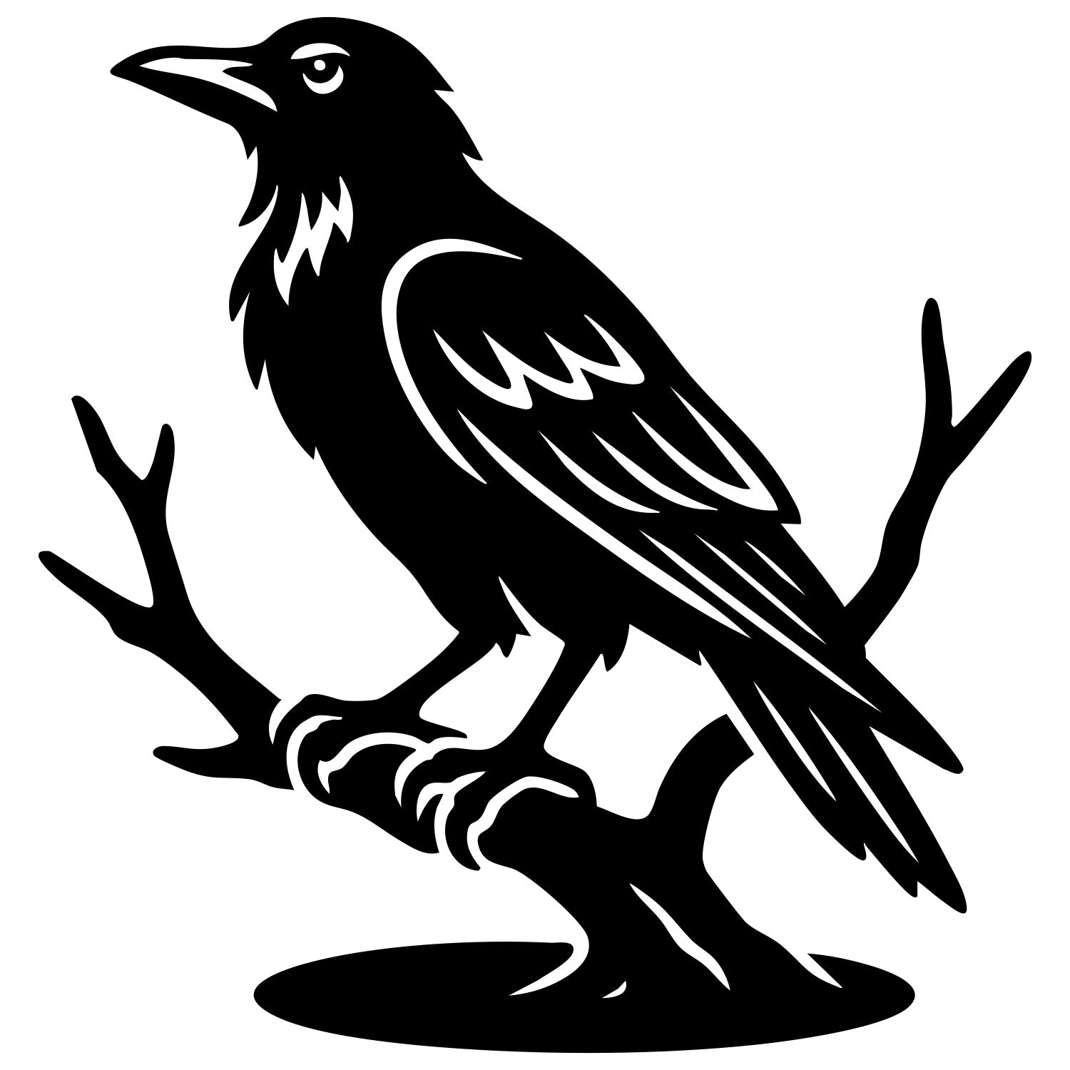 Common Raven DXF File – CNC Cutting Design | ABCROW70