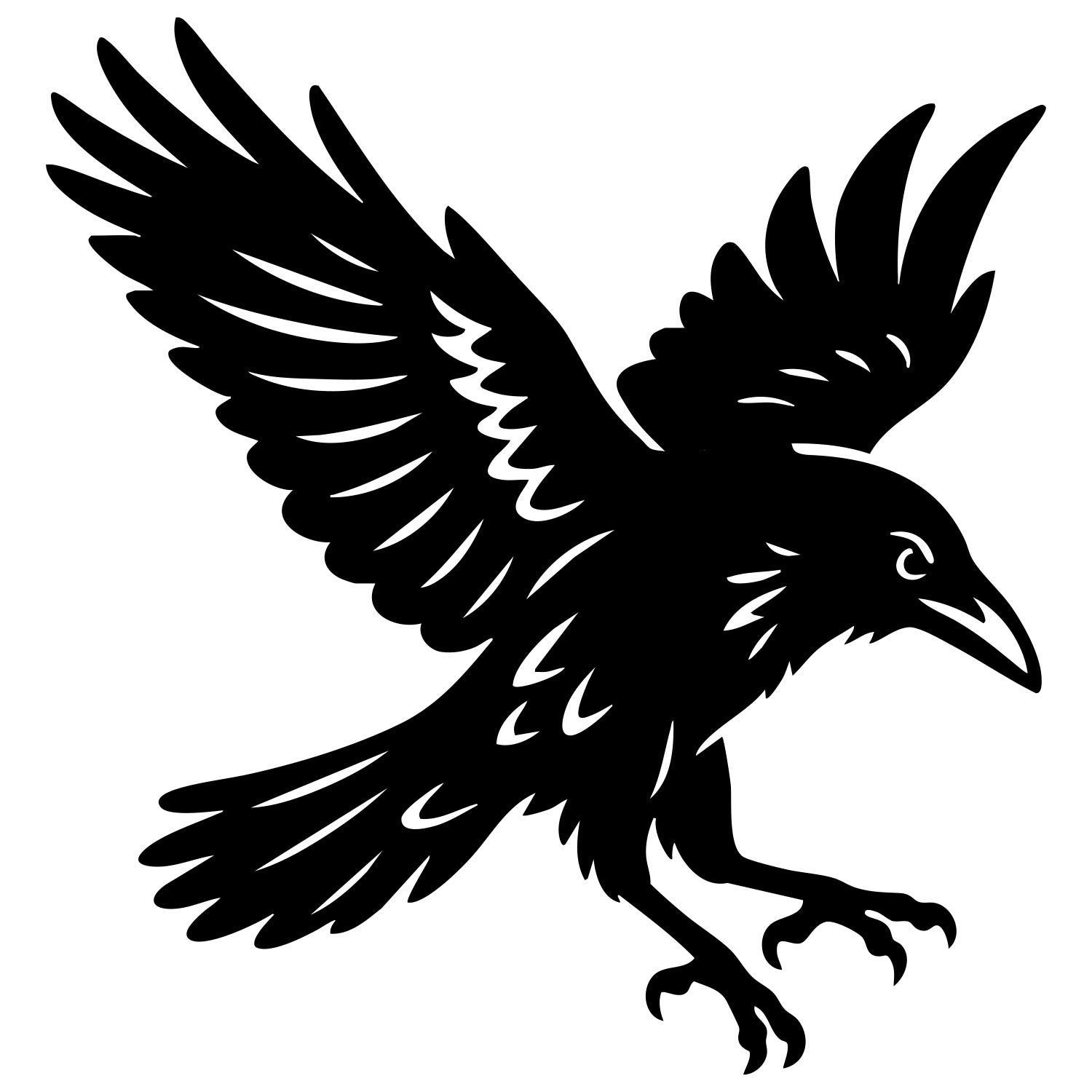 Common Raven DXF File – CNC Cutting Design | ABCROW75