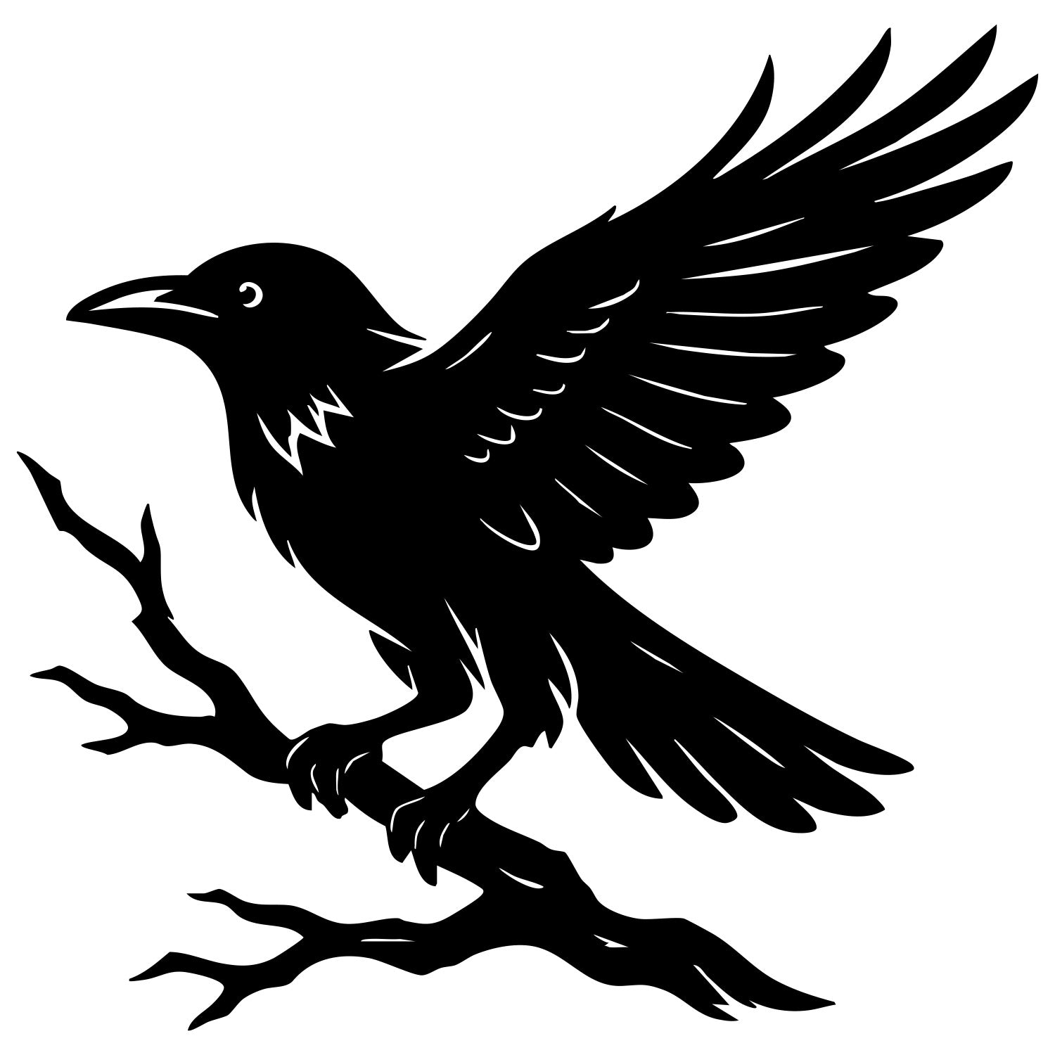 Common Raven DXF File – CNC Cutting Design | ABCROW89