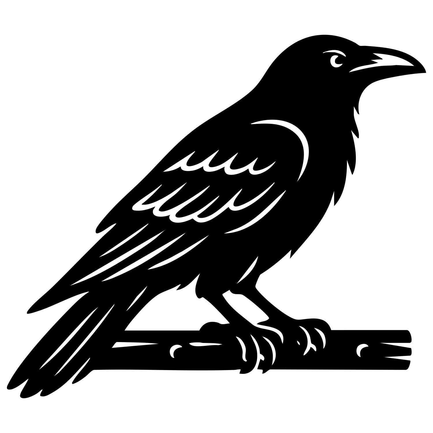 Common Raven DXF File – CNC Cutting Design | ABCROW90