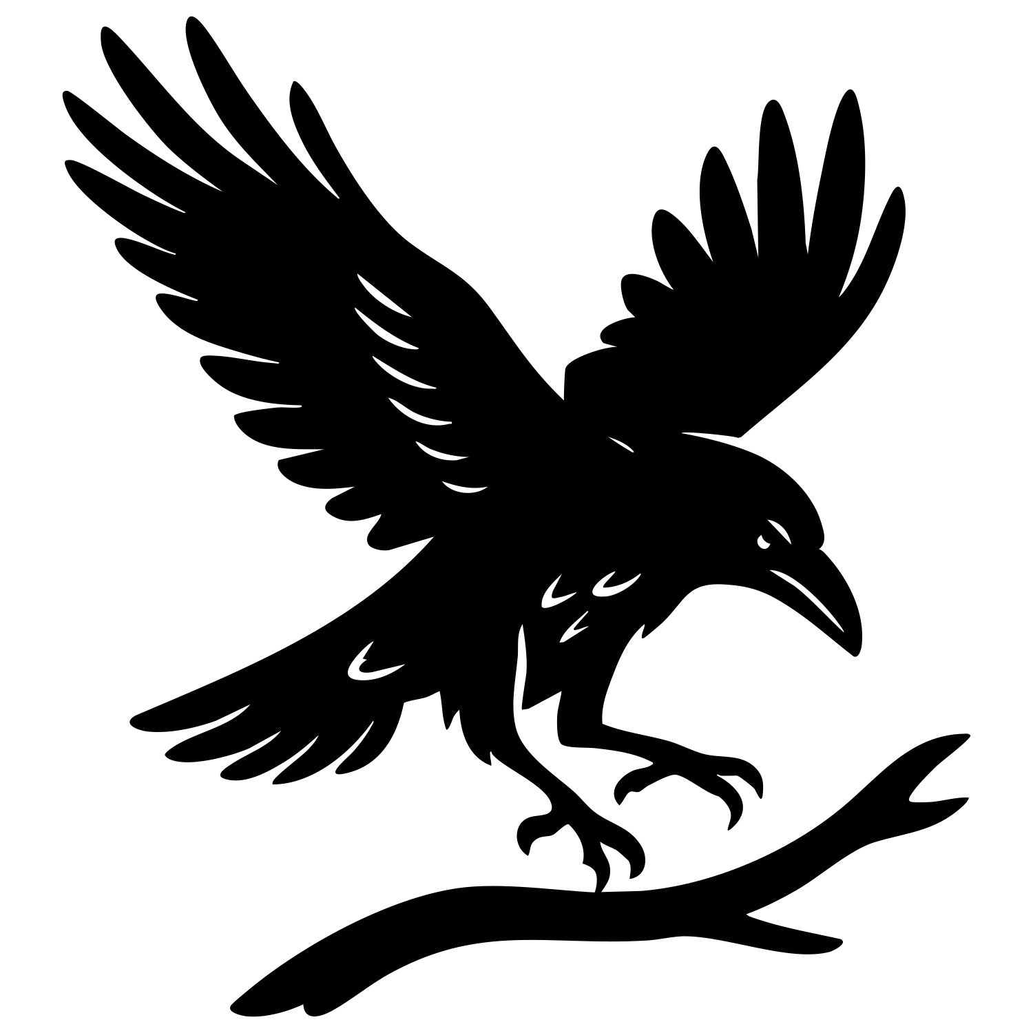 Common Raven DXF File – CNC Cutting Design | ABCROW95