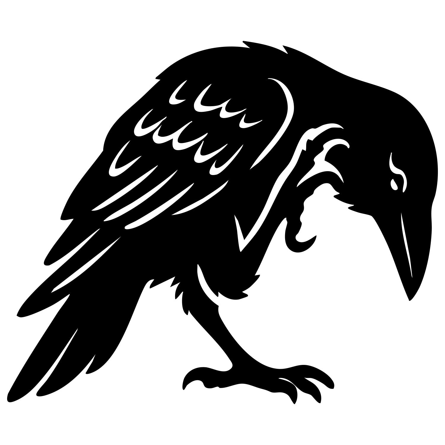 Common Raven DXF File – CNC Cutting Design | ABCROW96