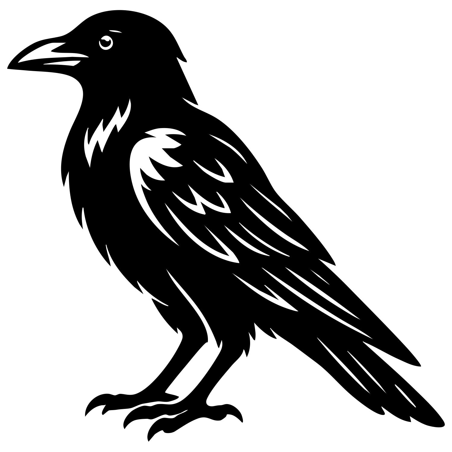 Common Raven DXF File – CNC Cutting Design | ABCROW98