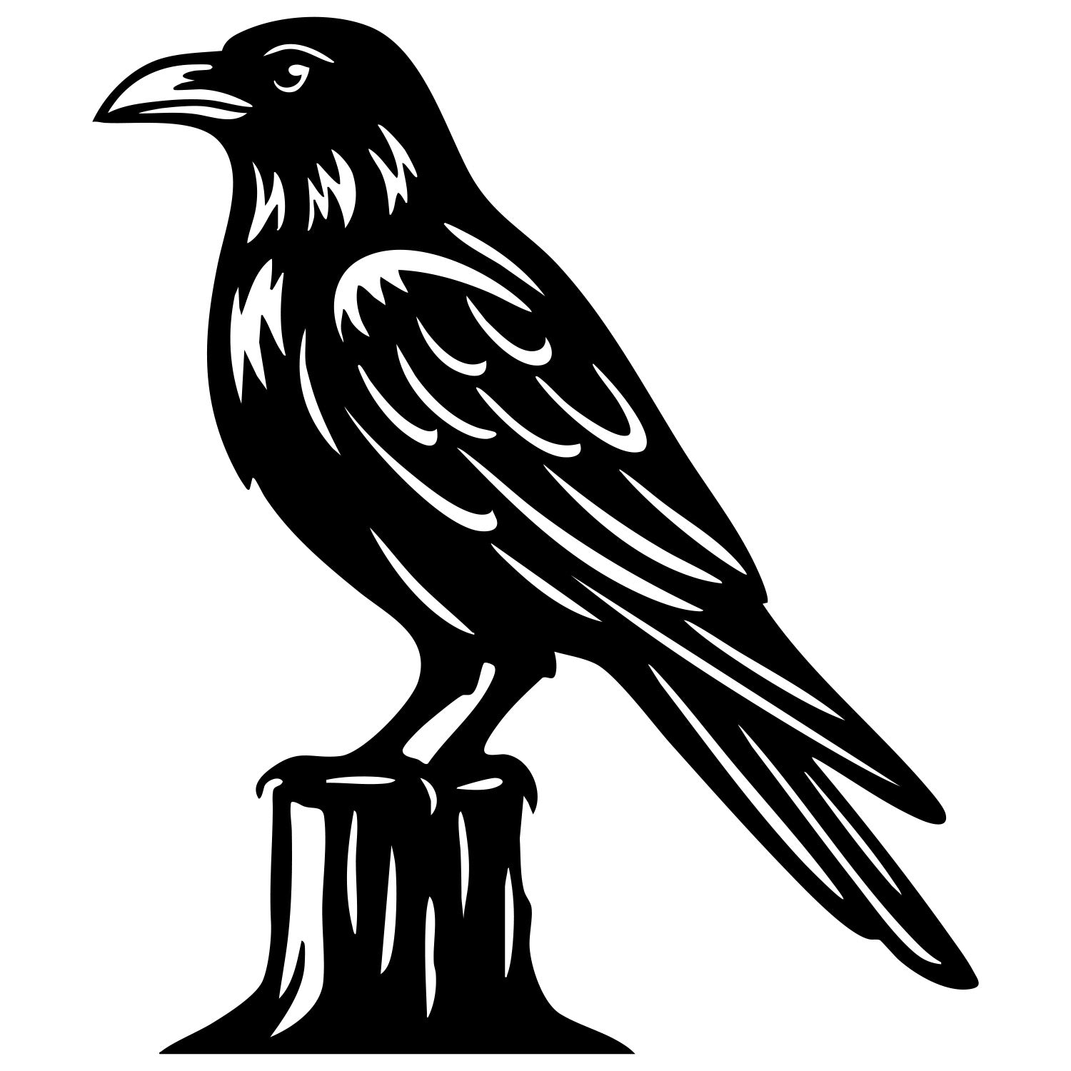 Common Raven DXF File – CNC Cutting Design | ABCROW2