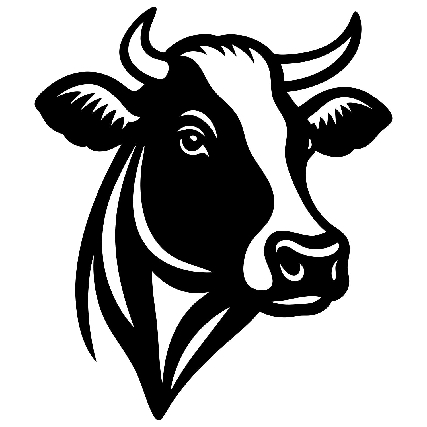Cow Head DXF File – CNC Cutting Design | AFCOW1