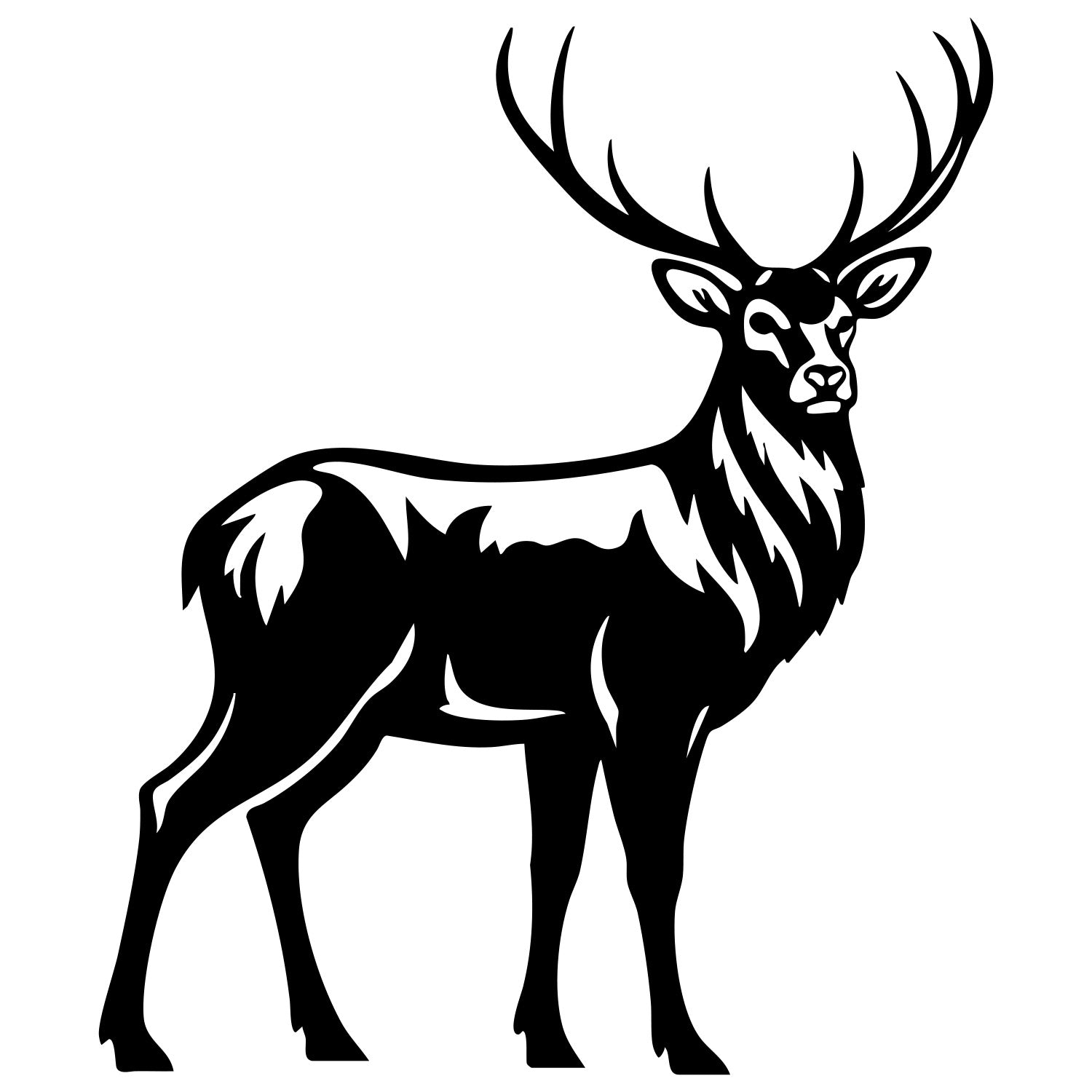 Deer Silhouette DXF File – CNC Cutting Design | AWDEER1