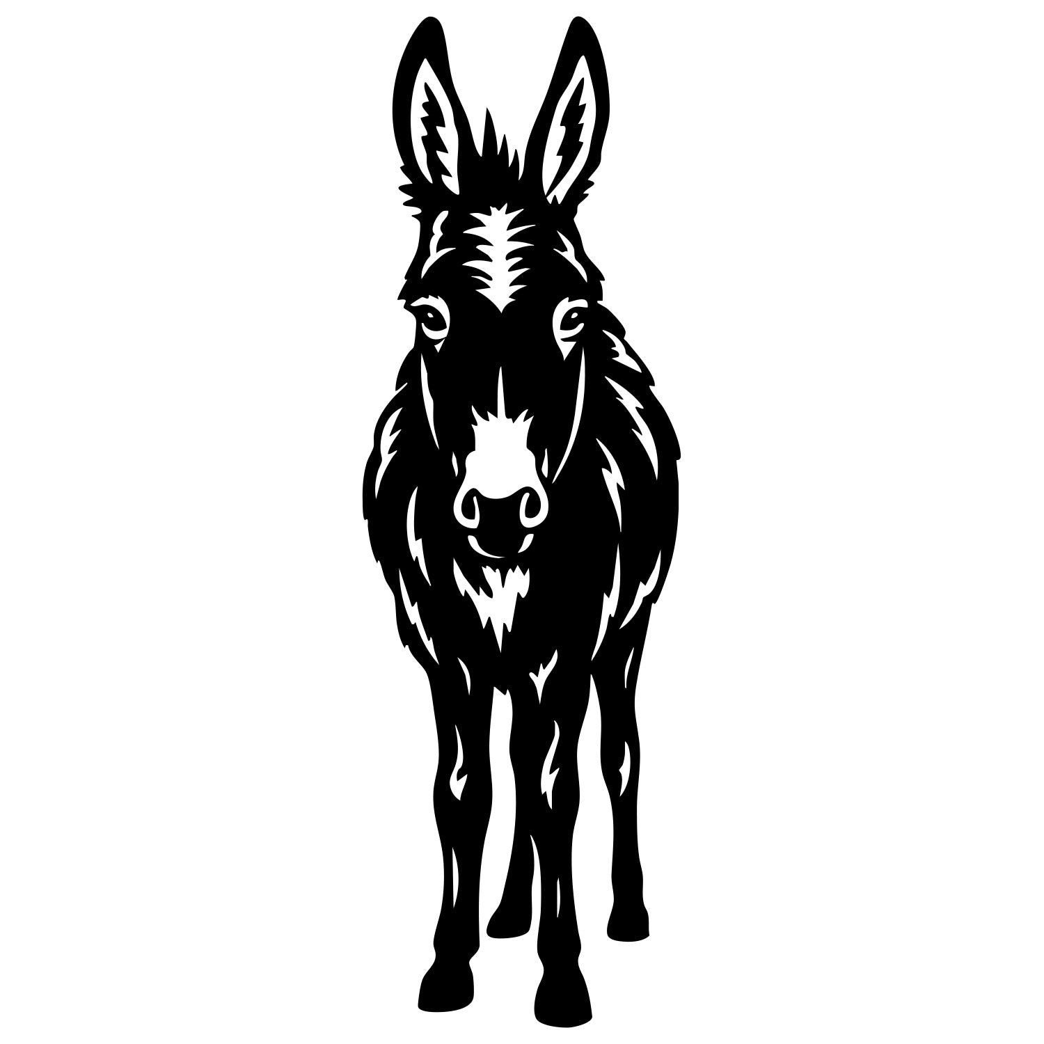 Donkey Silhouette DXF File – CNC Cutting Design | AFDONKEY1