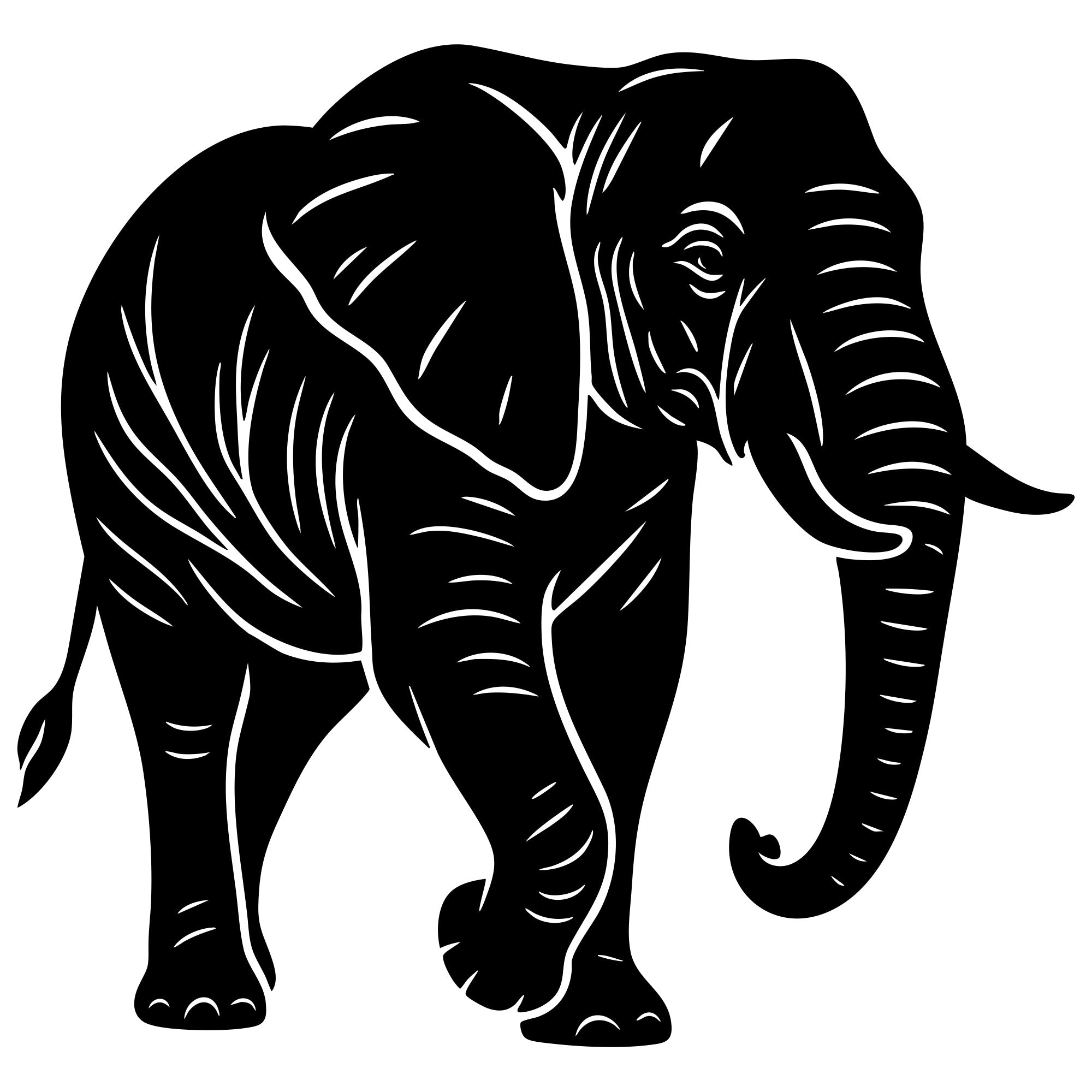 Elephant DXF File – CNC Cutting Design | AWELEPHANT123