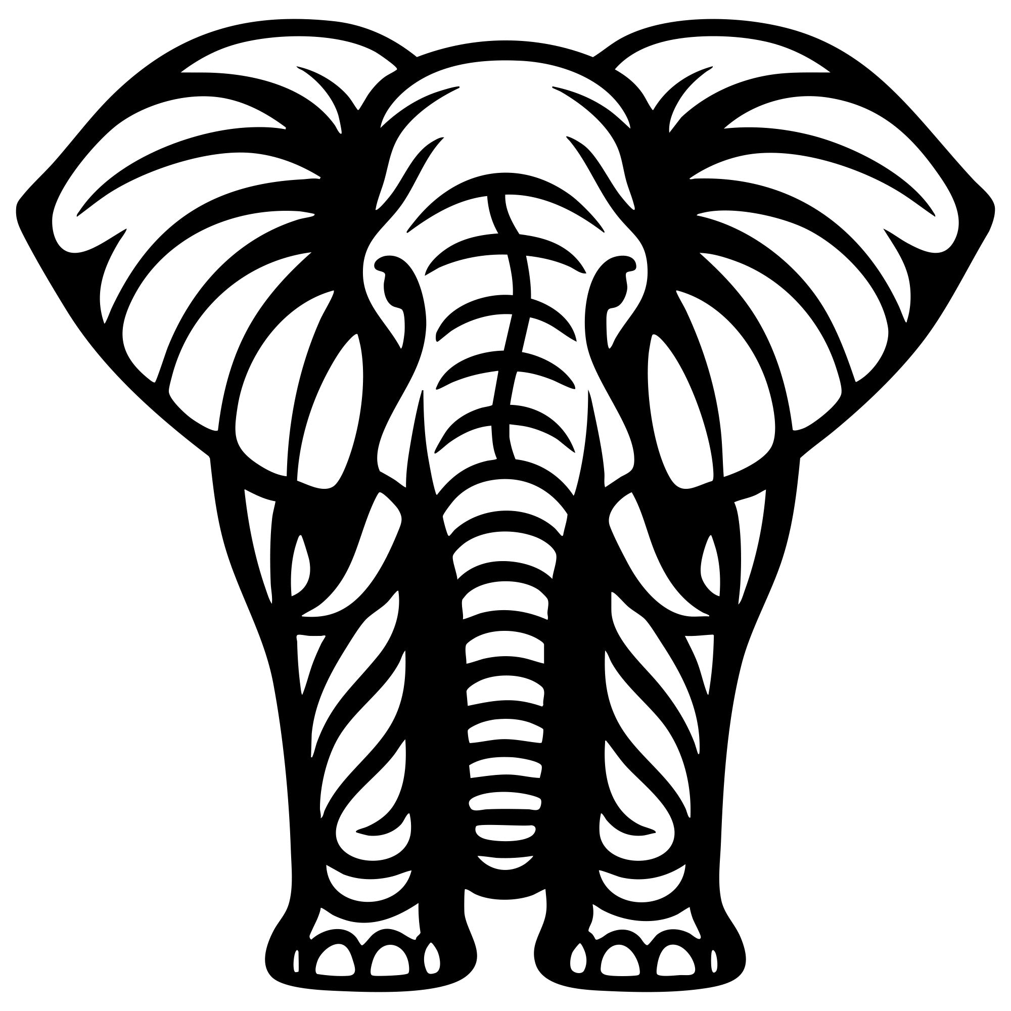 Elephant DXF File – CNC Cutting Design | AWELEPHANT191