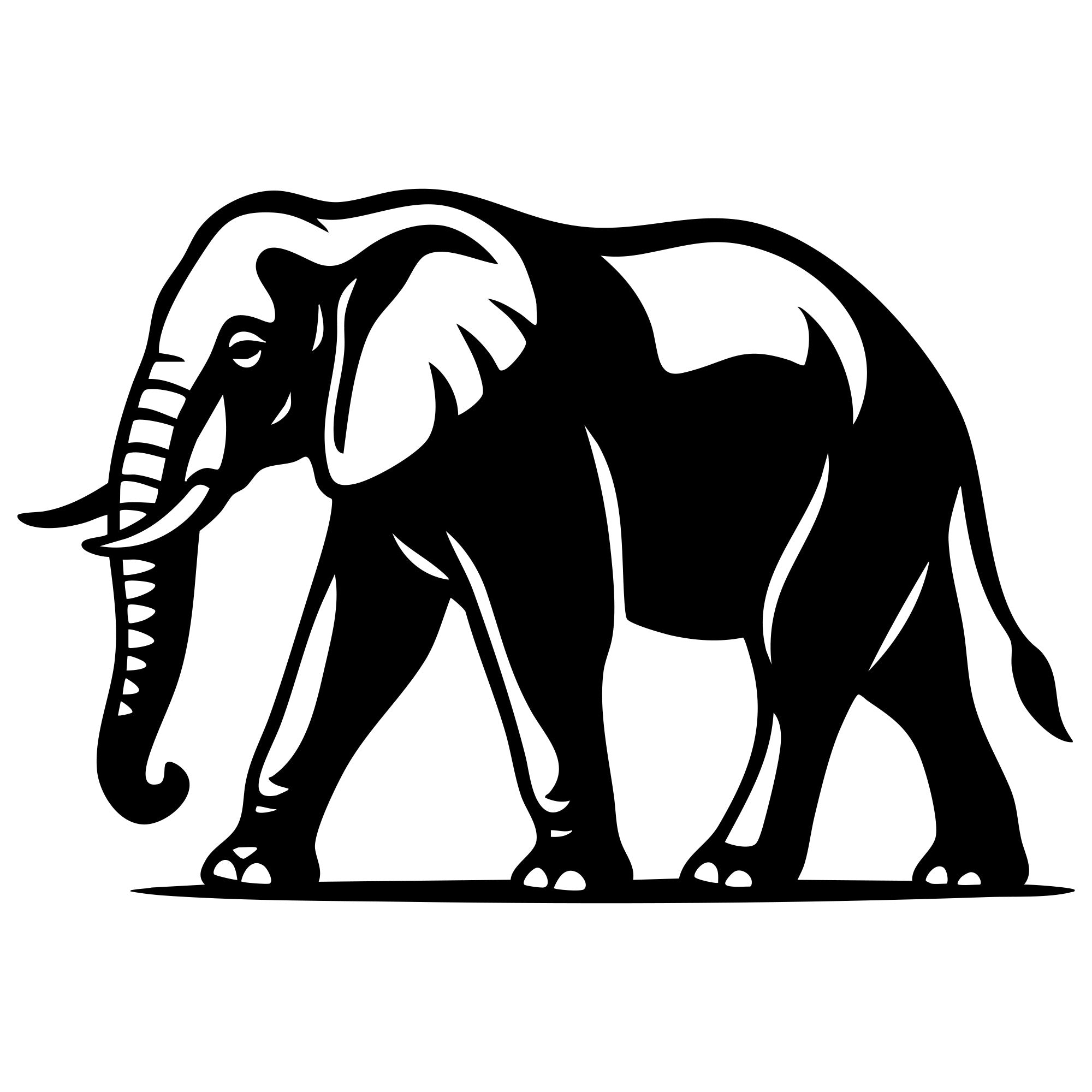 Elephant DXF File – CNC Cutting Design | AWELEPHANT279