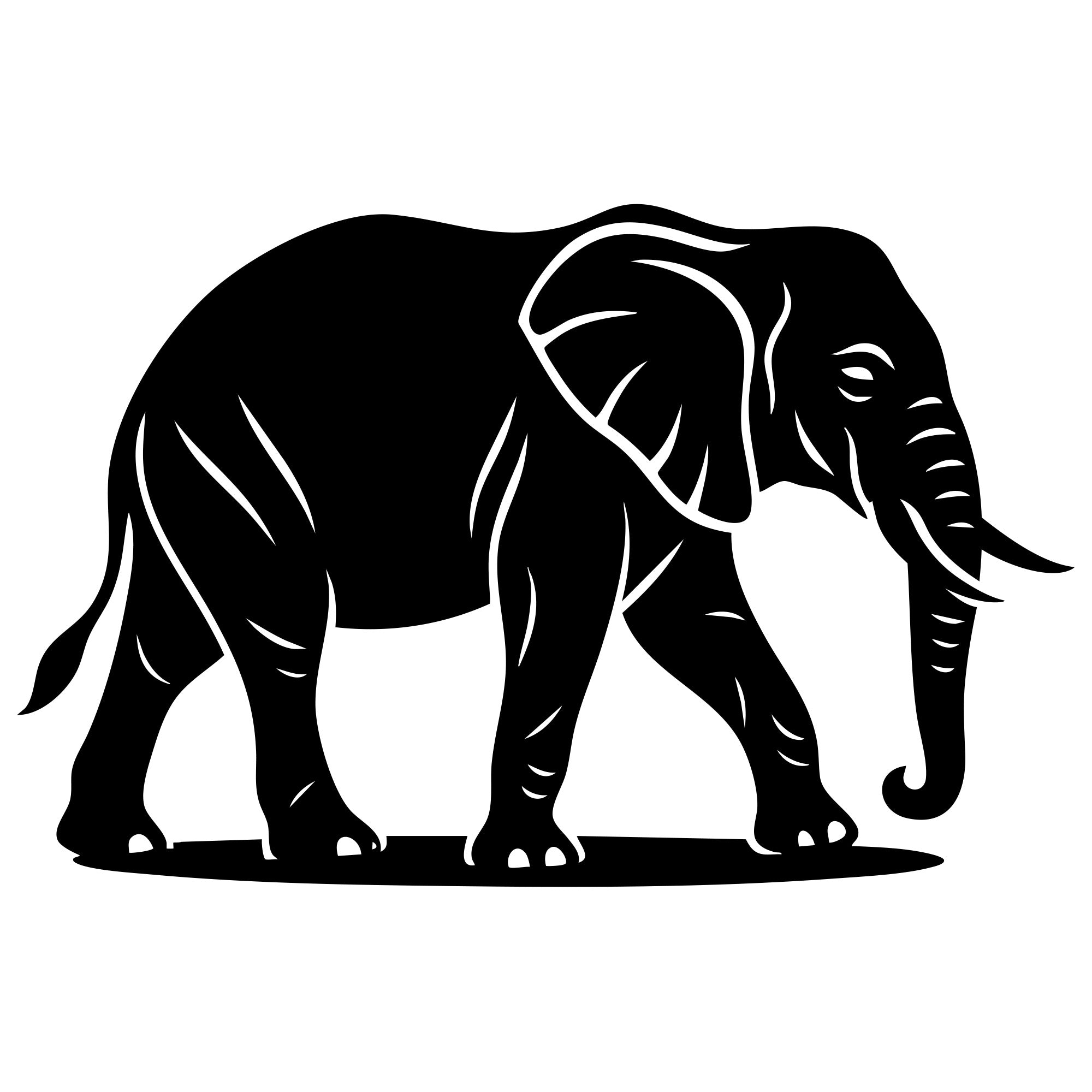 Elephant DXF File – CNC Cutting Design | AWELEPHANT282