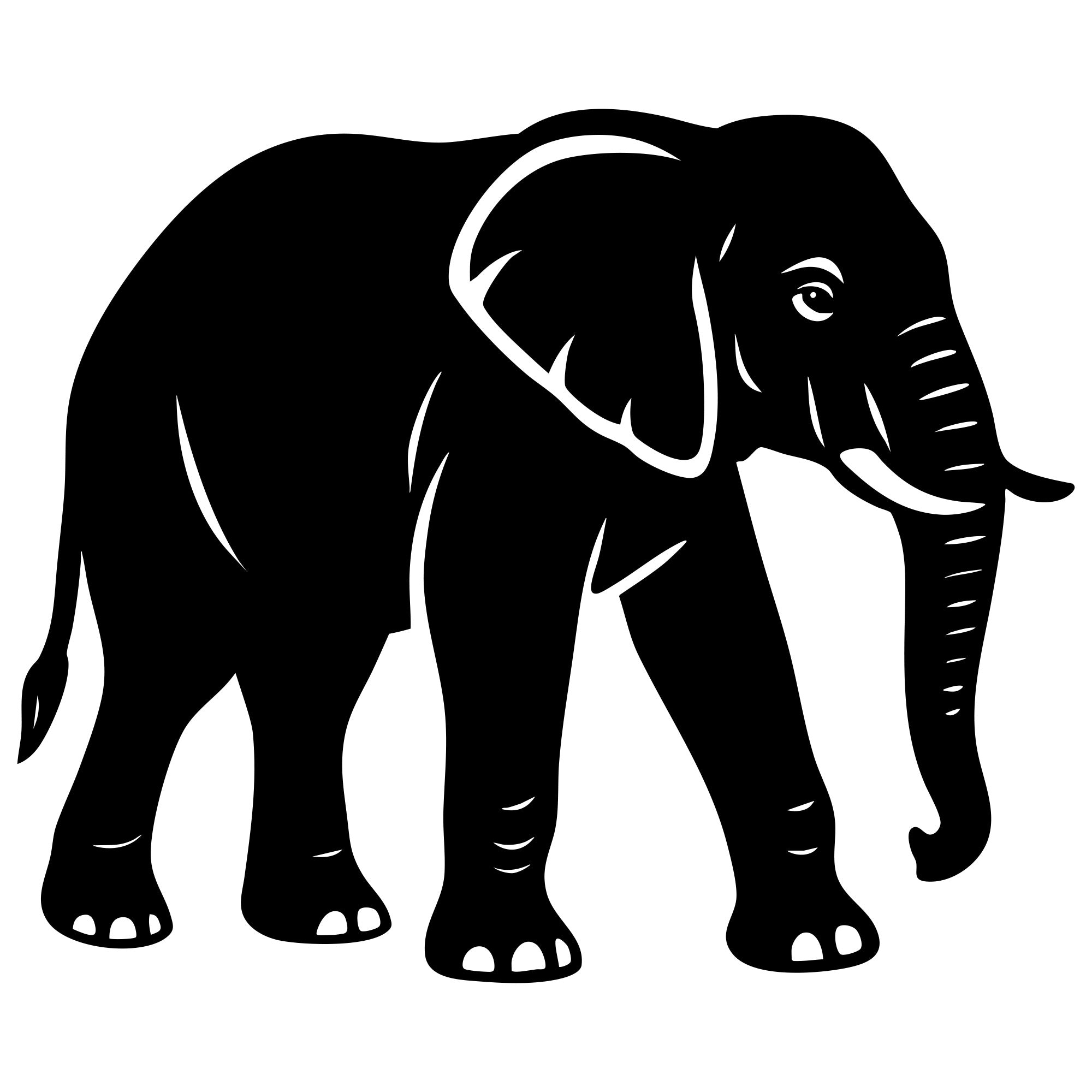 Elephant DXF File – CNC Cutting Design | AWELEPHANT287