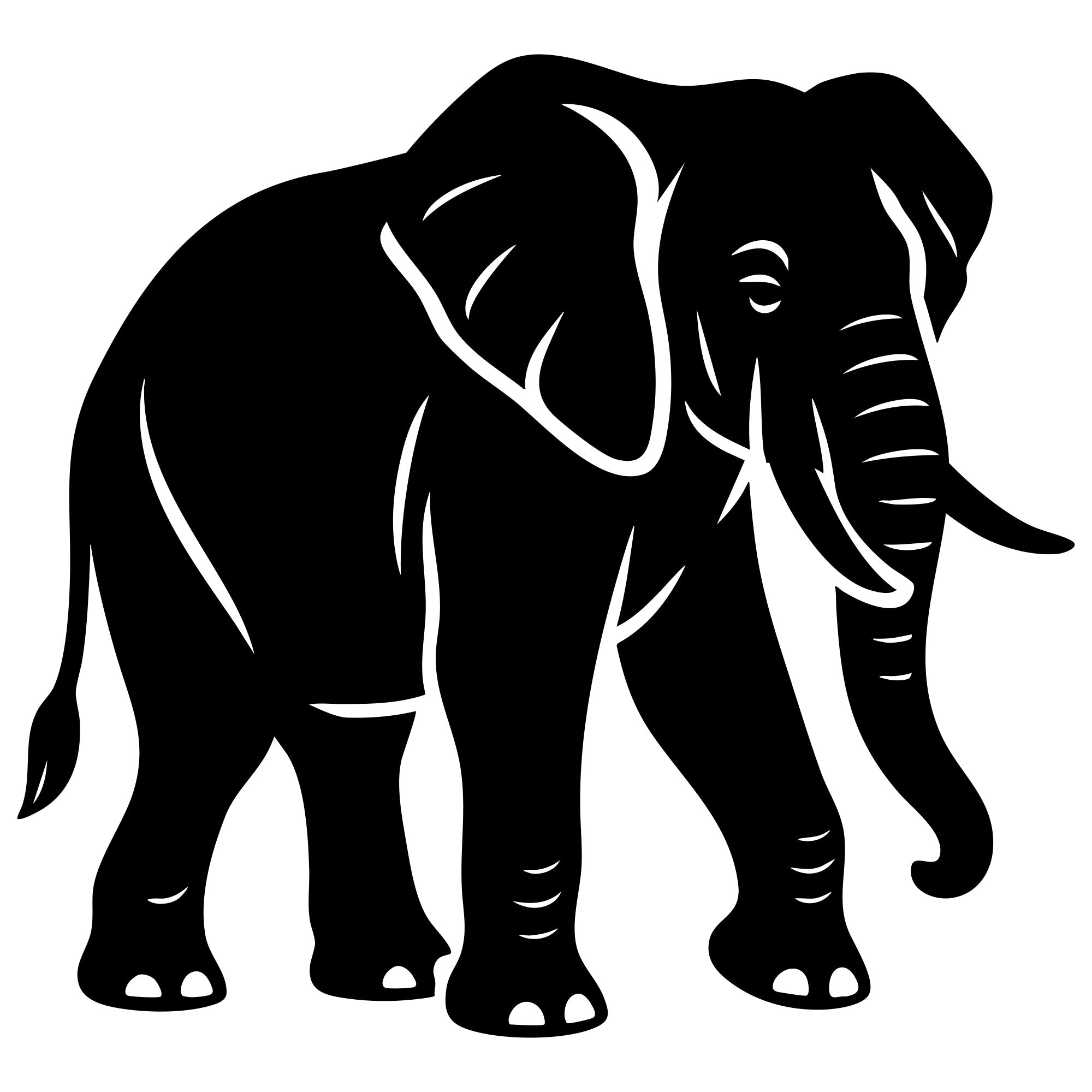 Elephant DXF File – CNC Cutting Design | AWELEPHANT289