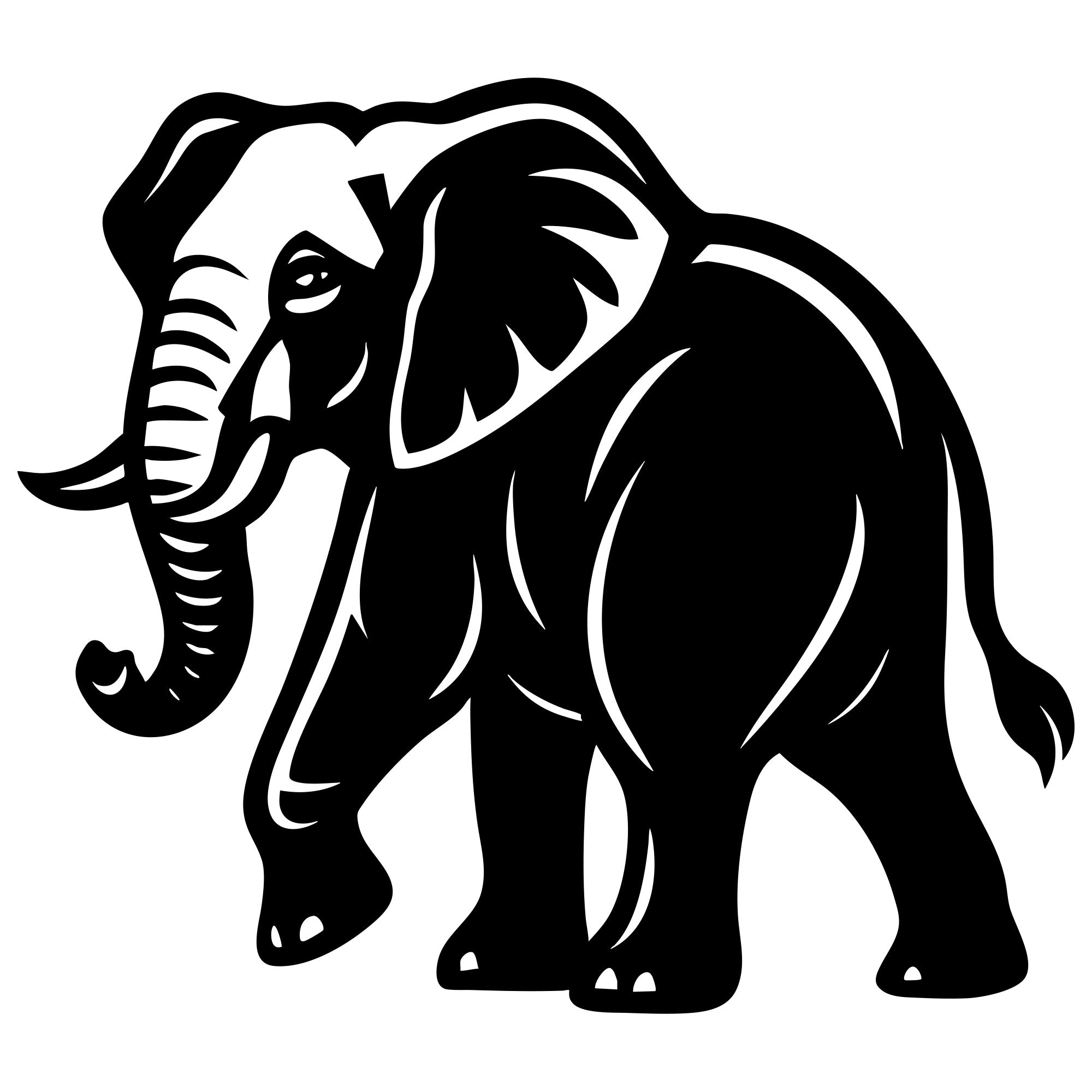Elephant DXF File – CNC Cutting Design | AWELEPHANT297