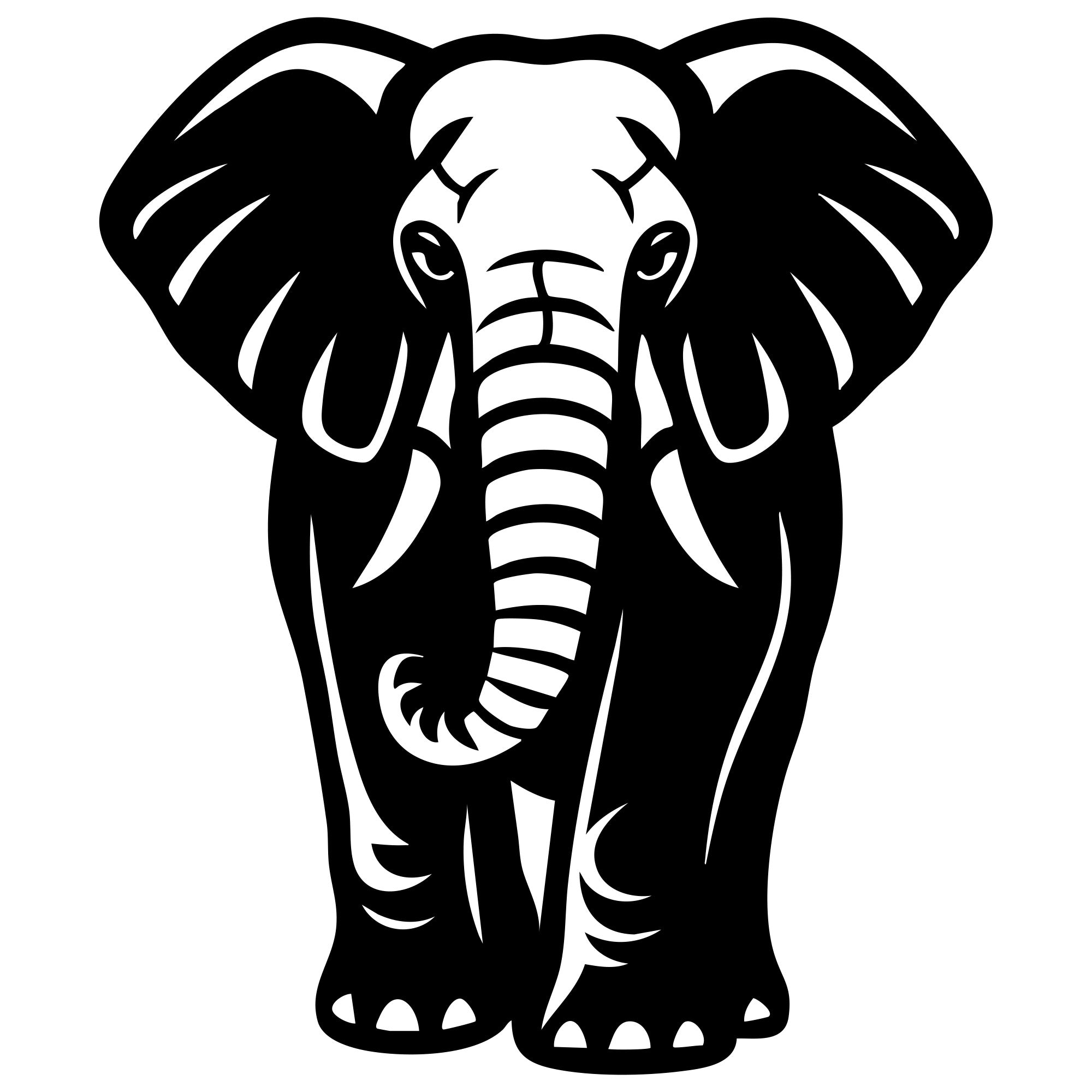 Elephant DXF File – CNC Cutting Design | AWELEPHANT298