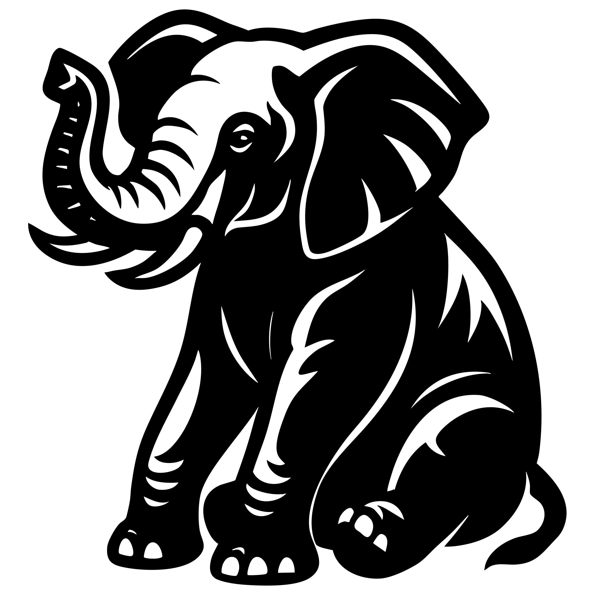 Elephant DXF File – CNC Cutting Design | AWELEPHANT299