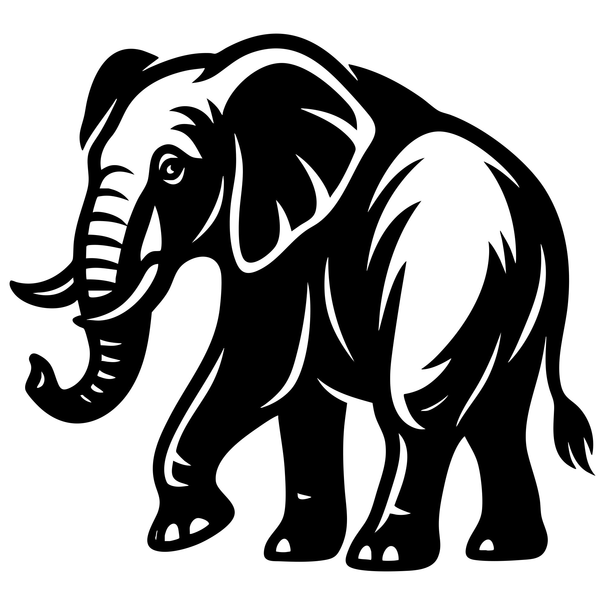 Elephant DXF File – CNC Cutting Design | AWELEPHANT300