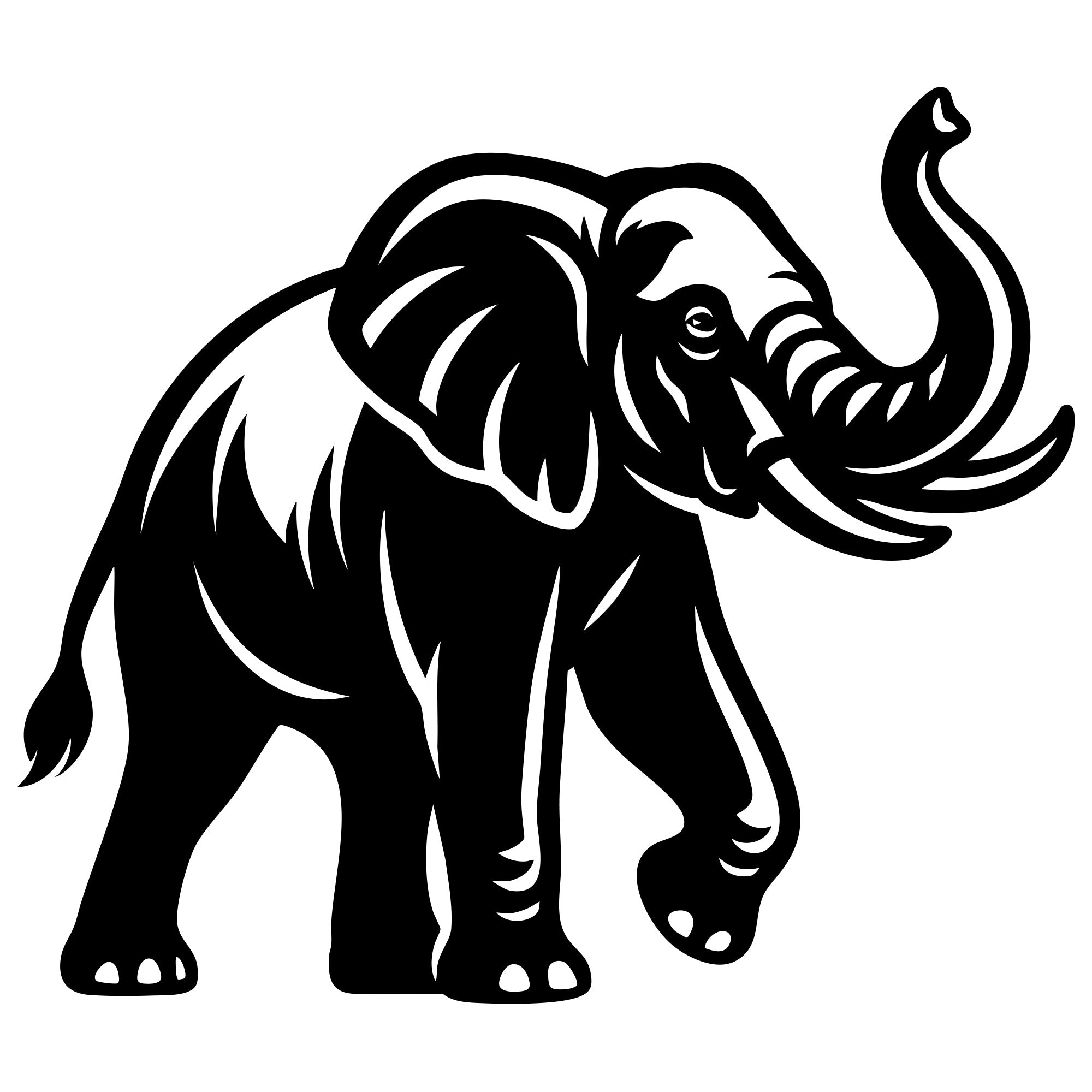 Elephant DXF File – CNC Cutting Design | AWELEPHANT302