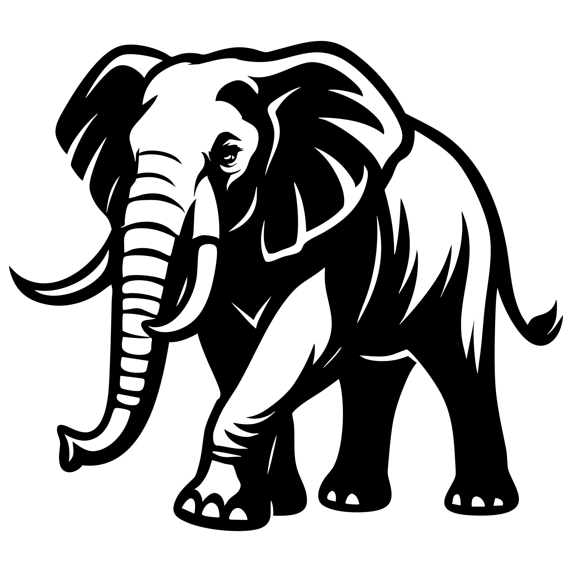 Elephant DXF File – CNC Cutting Design | AWELEPHANT303