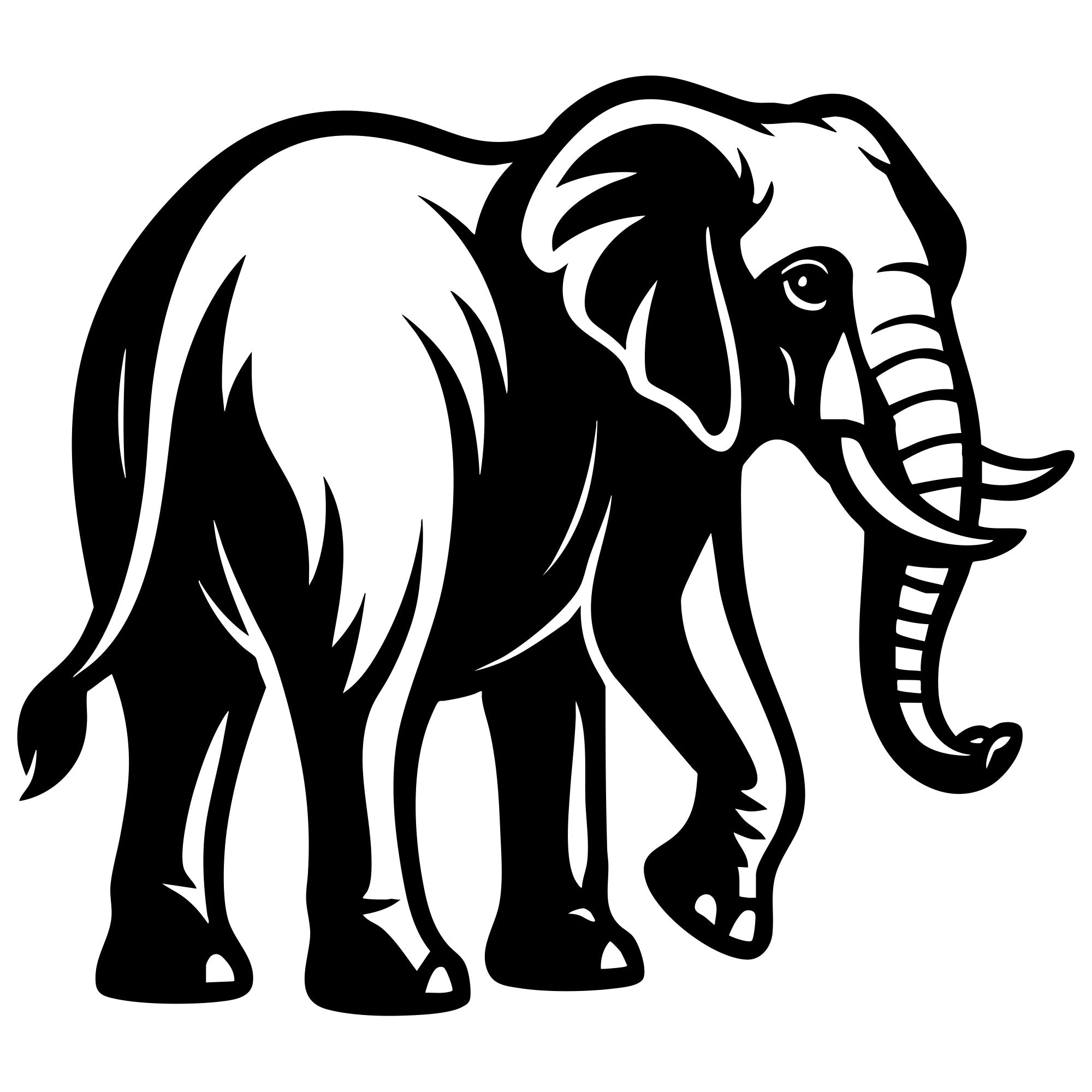 Elephant DXF File – CNC Cutting Design | AWELEPHANT304
