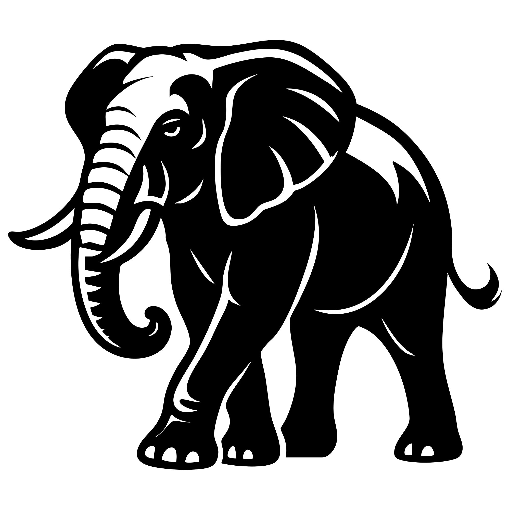 Elephant DXF File – CNC Cutting Design | AWELEPHANT305