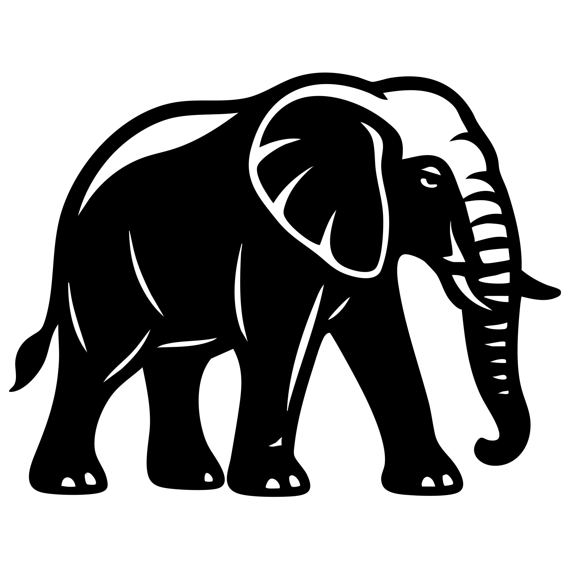 Elephant DXF File – CNC Cutting Design | AWELEPHANT306