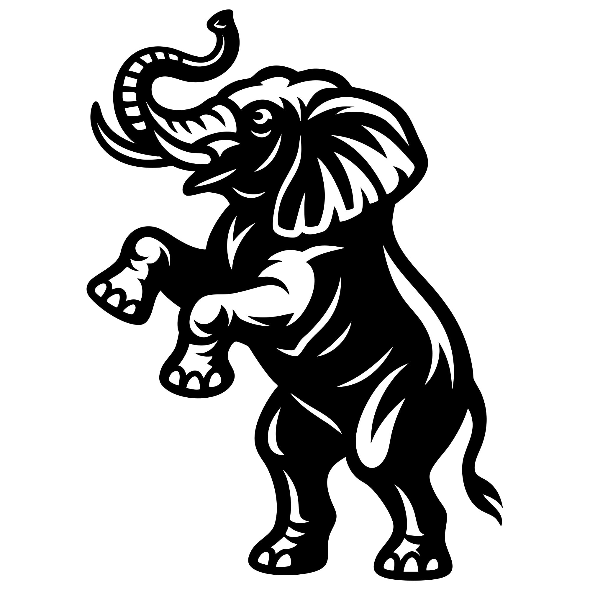 Elephant DXF File – CNC Cutting Design | AWELEPHANT308