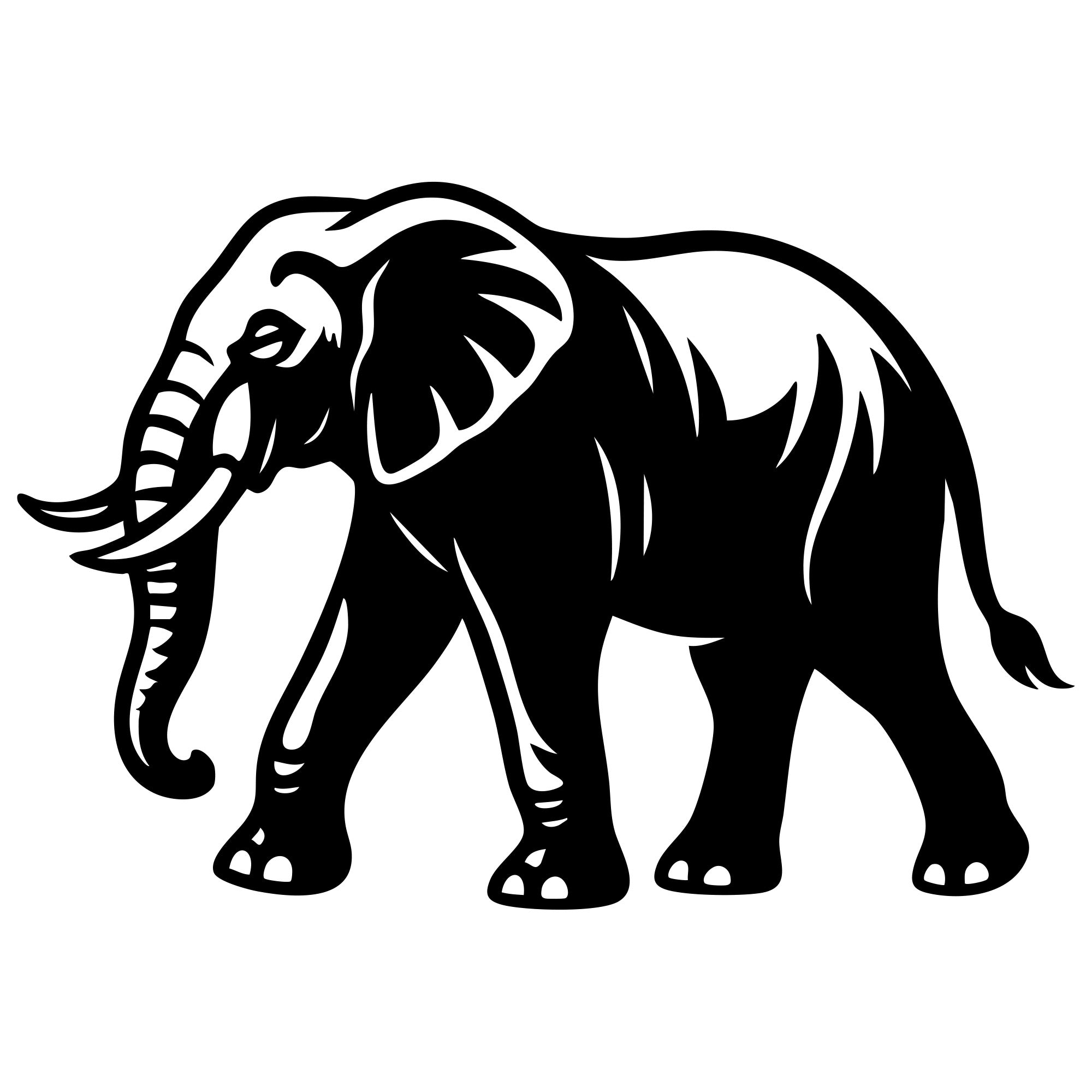 Elephant DXF File – CNC Cutting Design | AWELEPHANT317