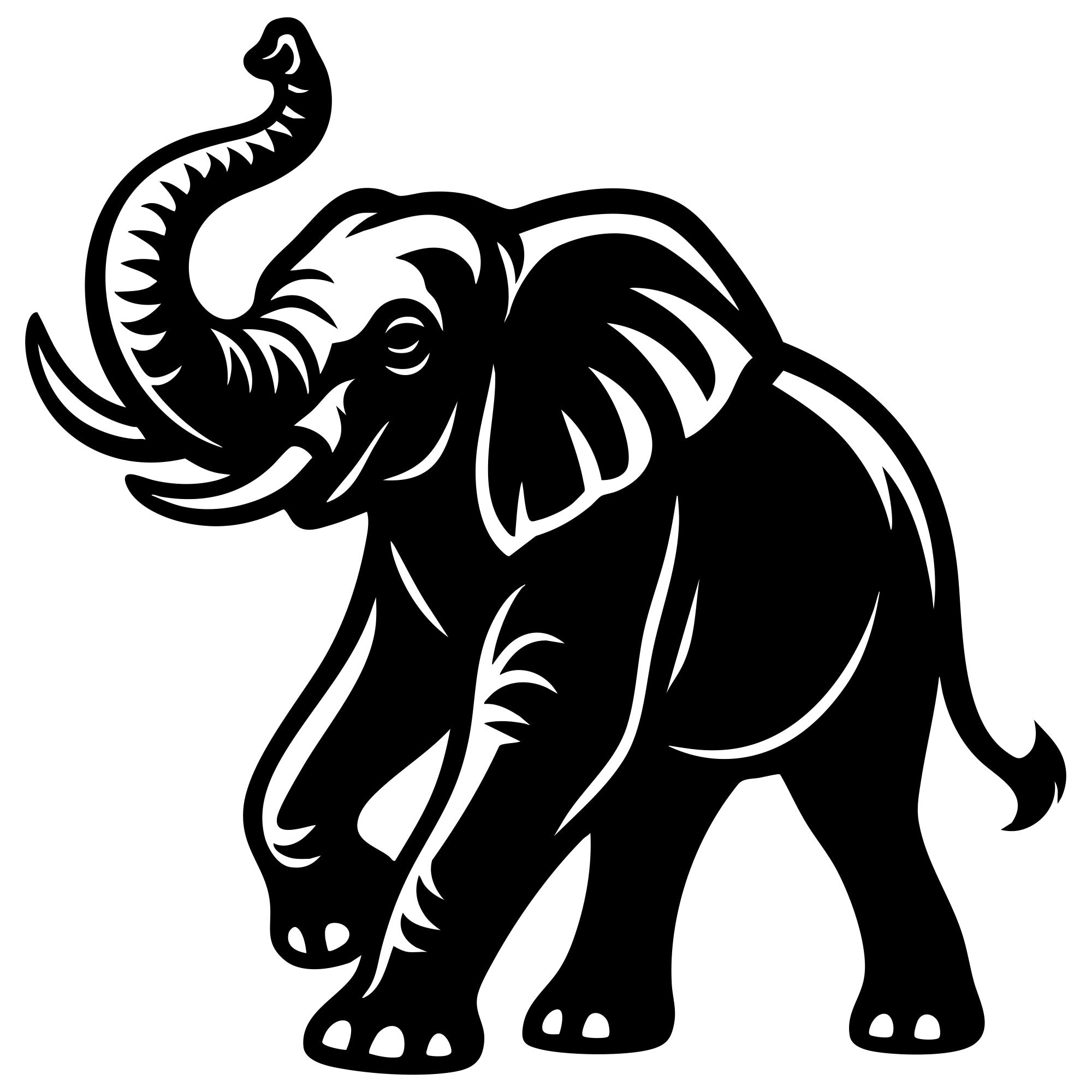Elephant DXF File – CNC Cutting Design | AWELEPHANT321