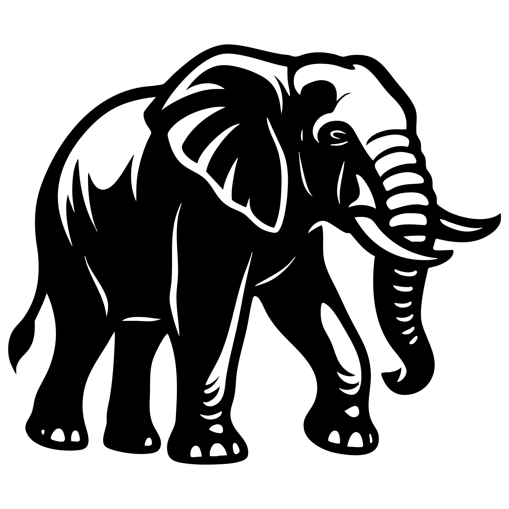 Elephant DXF File – CNC Cutting Design | AWELEPHANT325