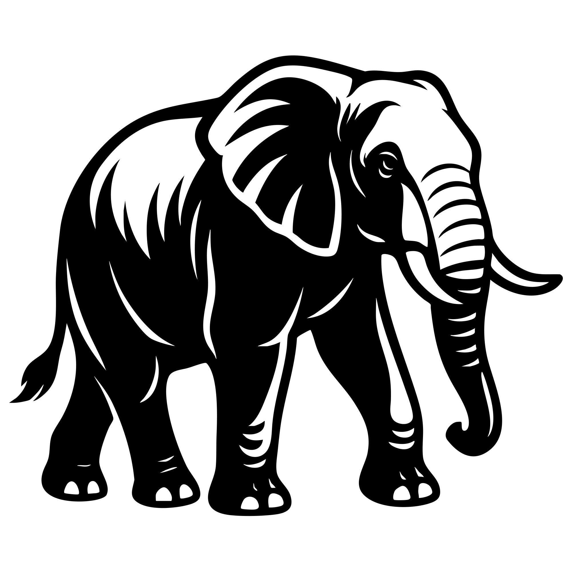 Elephant DXF File – CNC Cutting Design | AWELEPHANT332